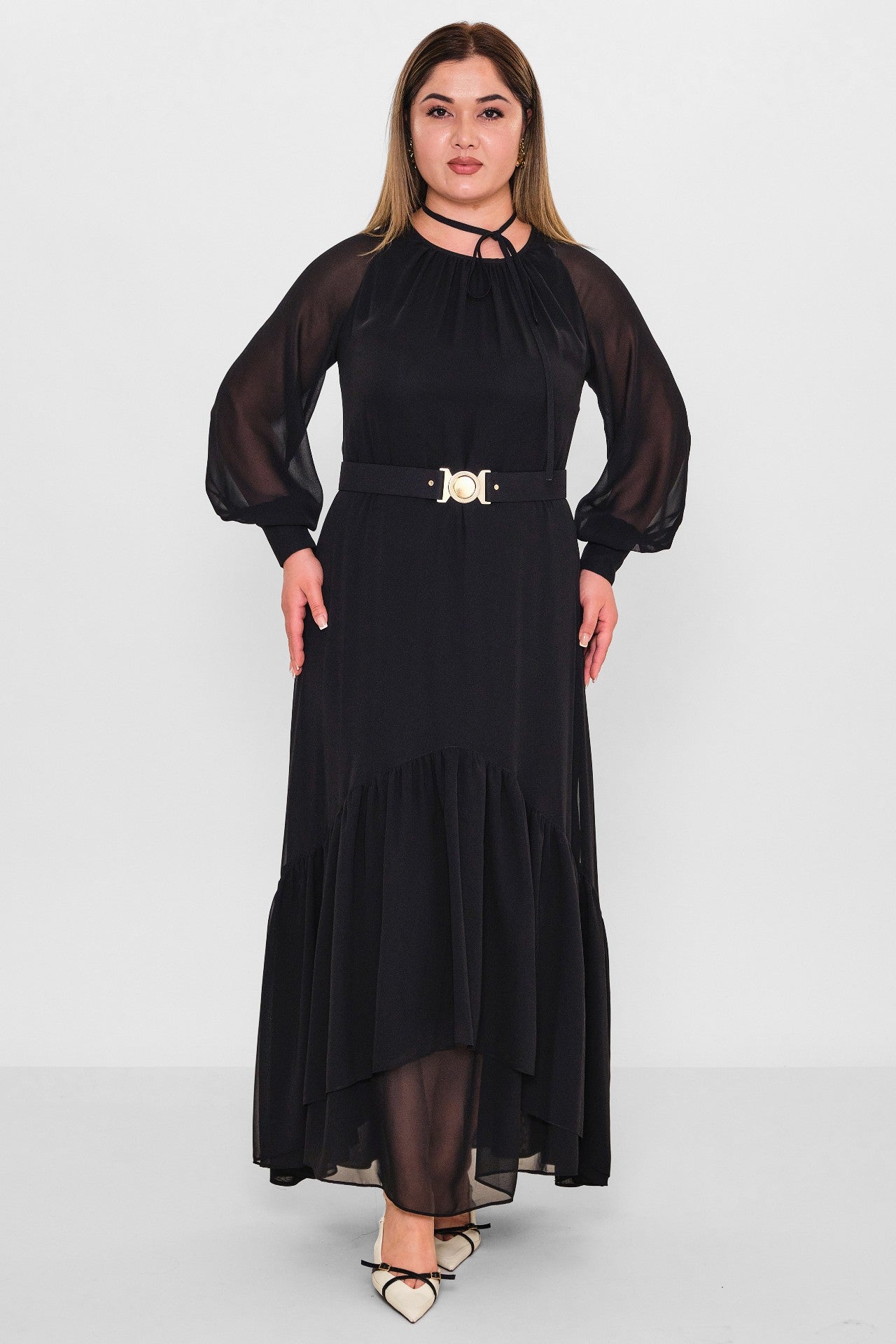 Dress port - Plus Size Dress (DSP26Y5735) - 8690200132766