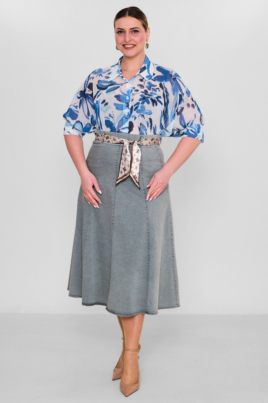 Elitline - Plus Size Skirt (ELT26Y2-276-4018) - 8690200135743