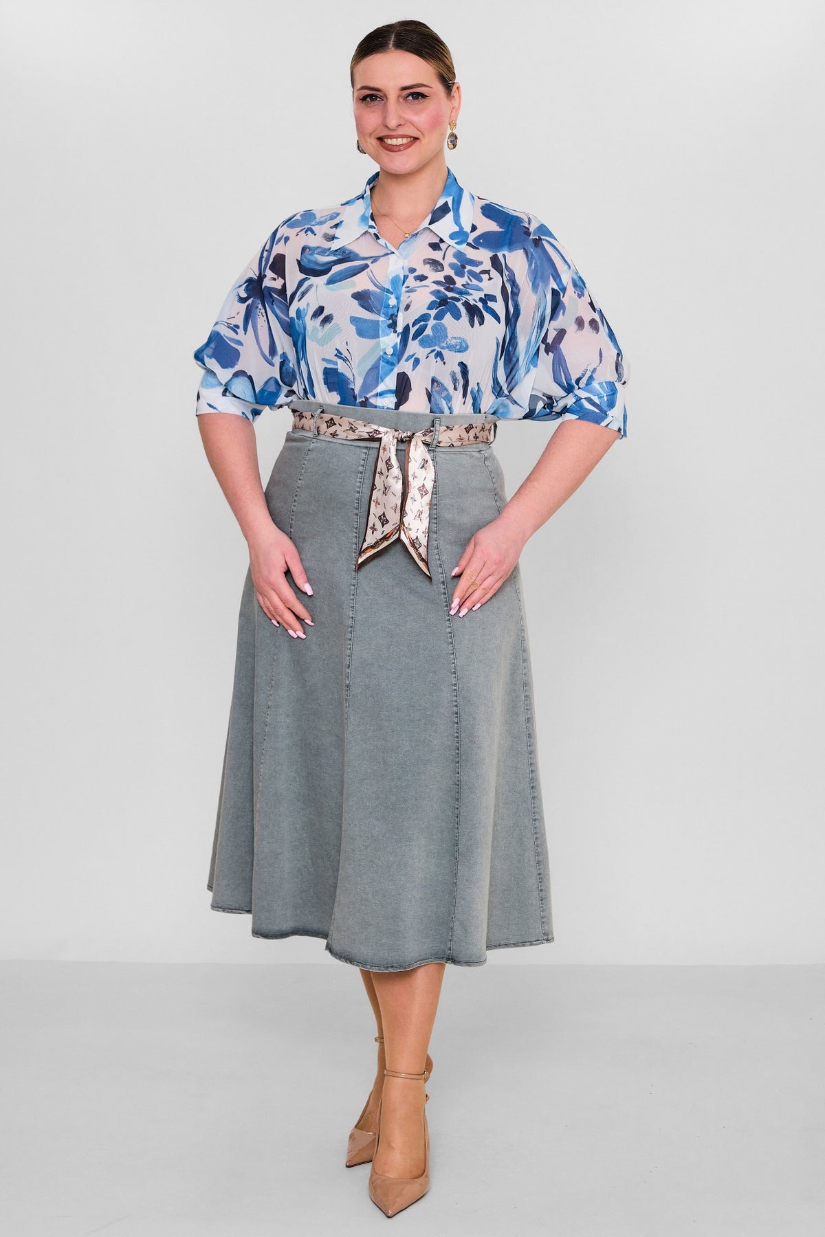 Elitline - Plus Size Skirt (ELT26Y2-276-4018) - 8690200135743