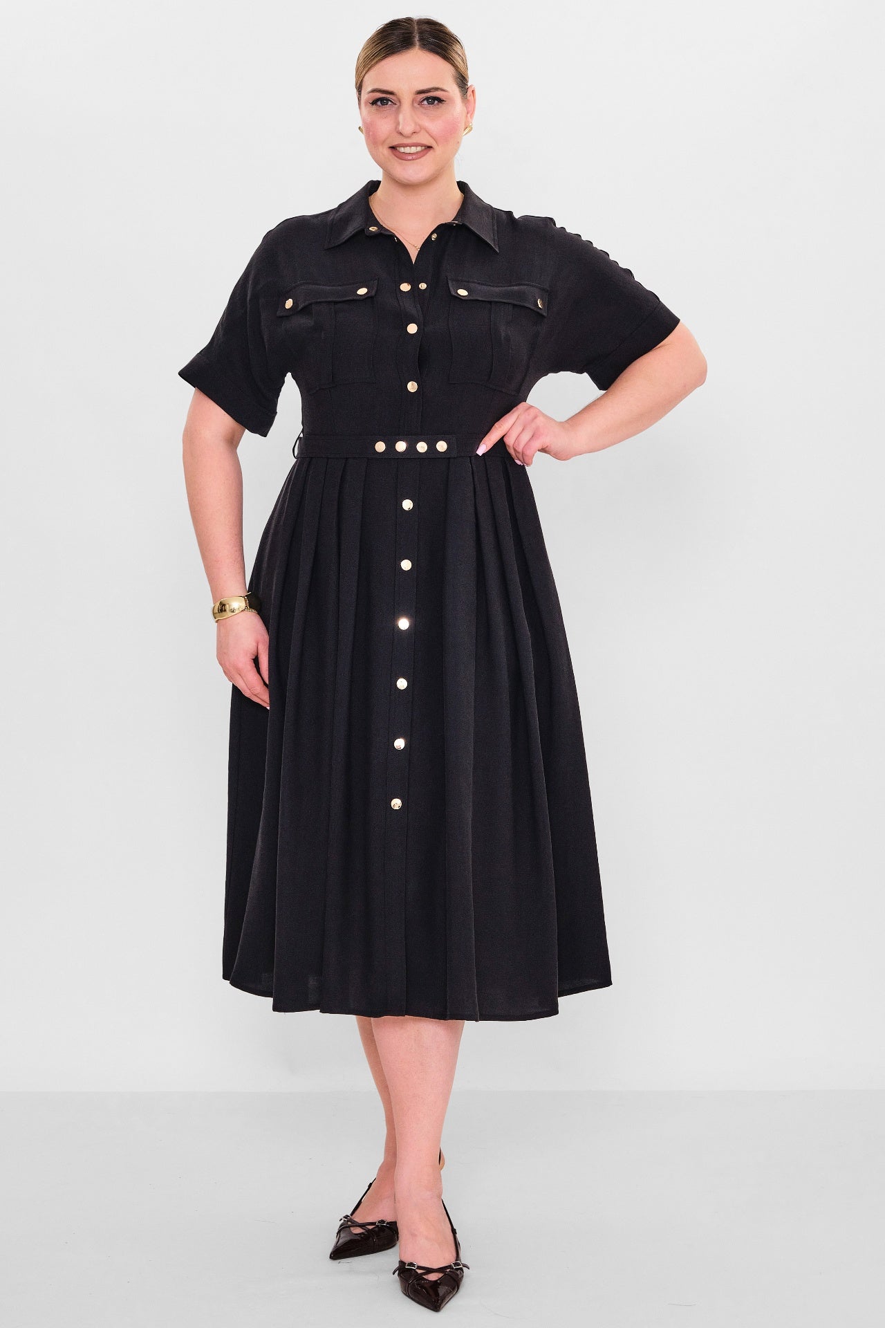 Laluce - Plus Size Dress (L2.Y26.ELB.2E661) - 8690200140532