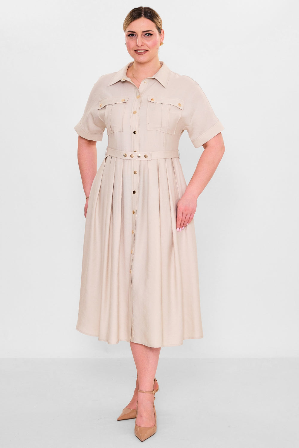 Laluce - Plus Size Dress (L2.Y26.ELB.2E661) - 8690200140549