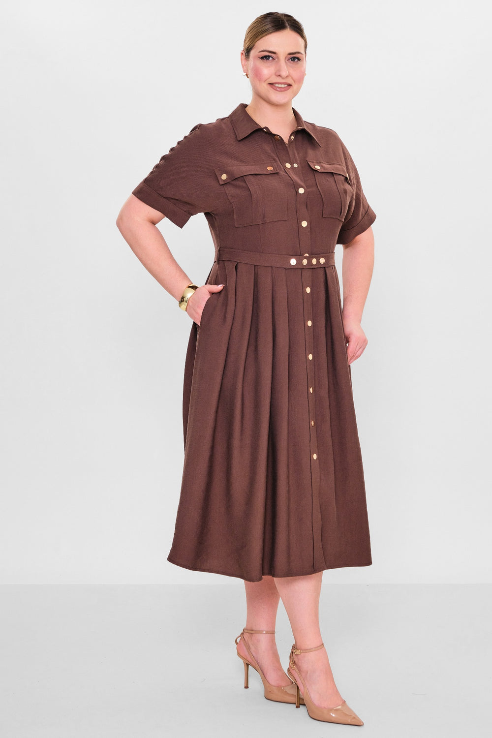 Laluce - Plus Size Dress (L2.Y26.ELB.2E661) - 8690200140556