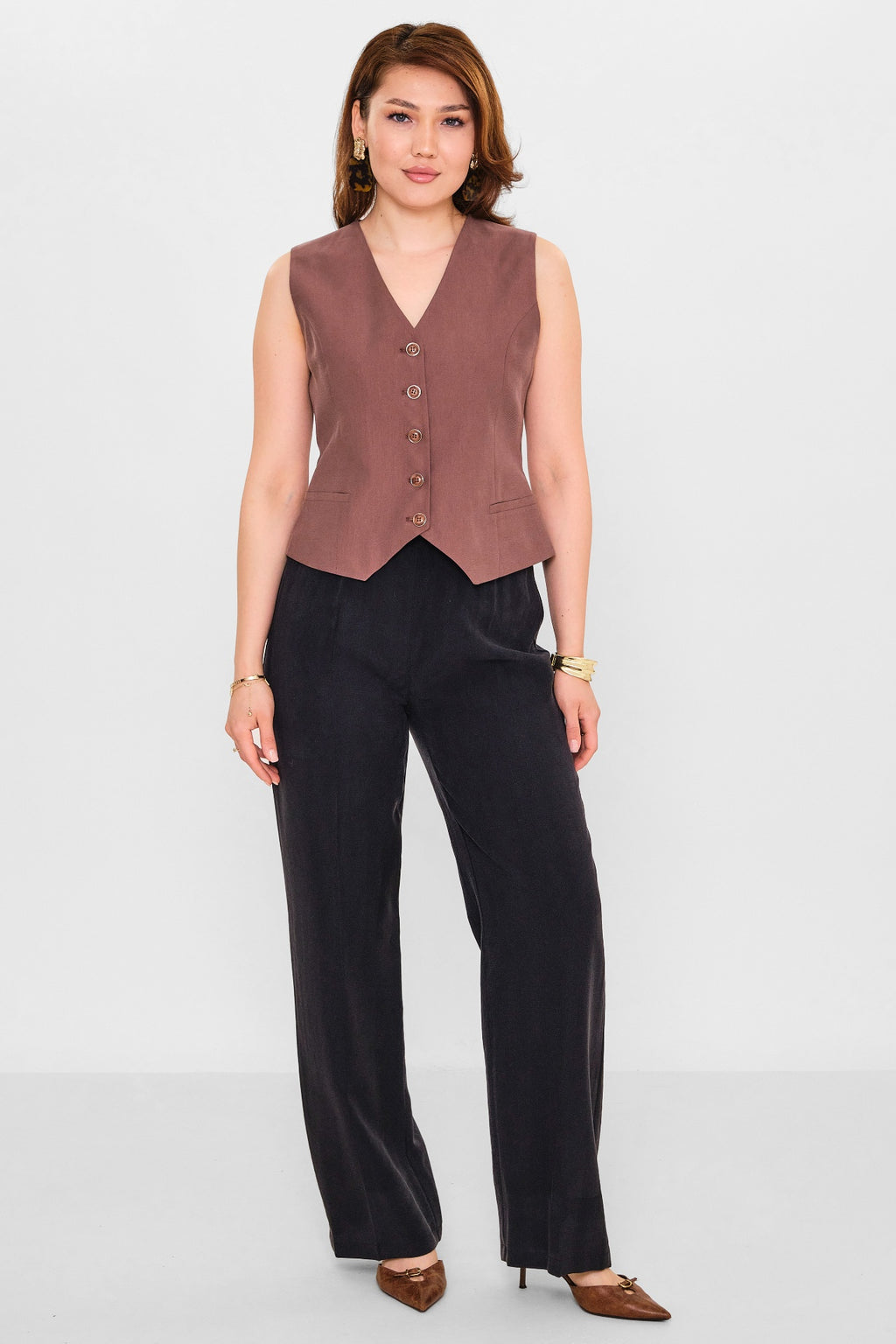 Fimore - Plus Size Waistcoat (FMR26Y7359-24) - 8690200141492