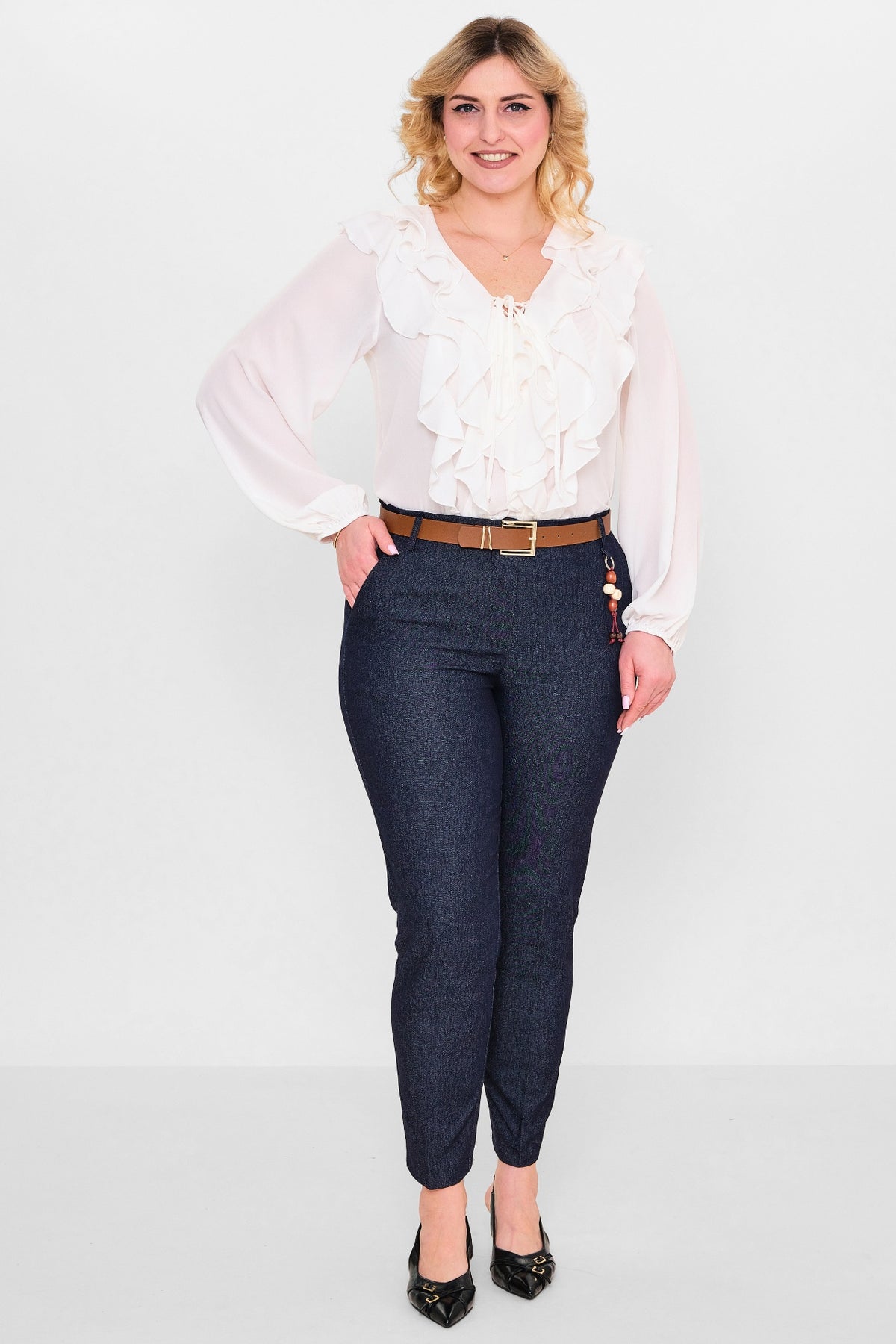 Devatex - Plus Size Trousers (DVT3086-249-42-48B) - 8690200142116