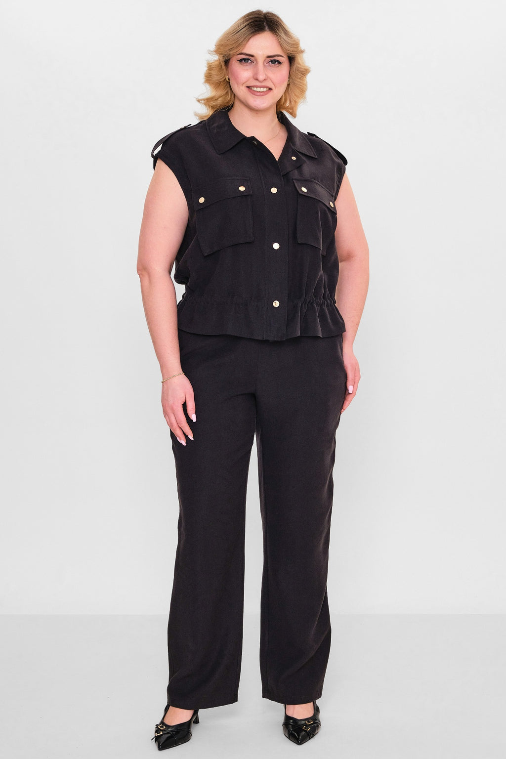 Laluce - Plus Size Waistcoat (L2.Y26.YK.2Y14) - 8690200143427