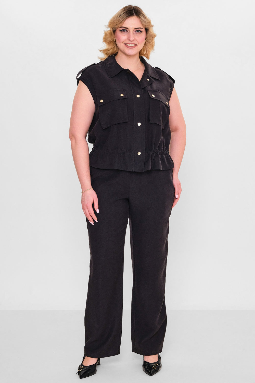 Laluce - Plus Size Waistcoat (L2.Y26.YK.2Y14) - 8690200143427