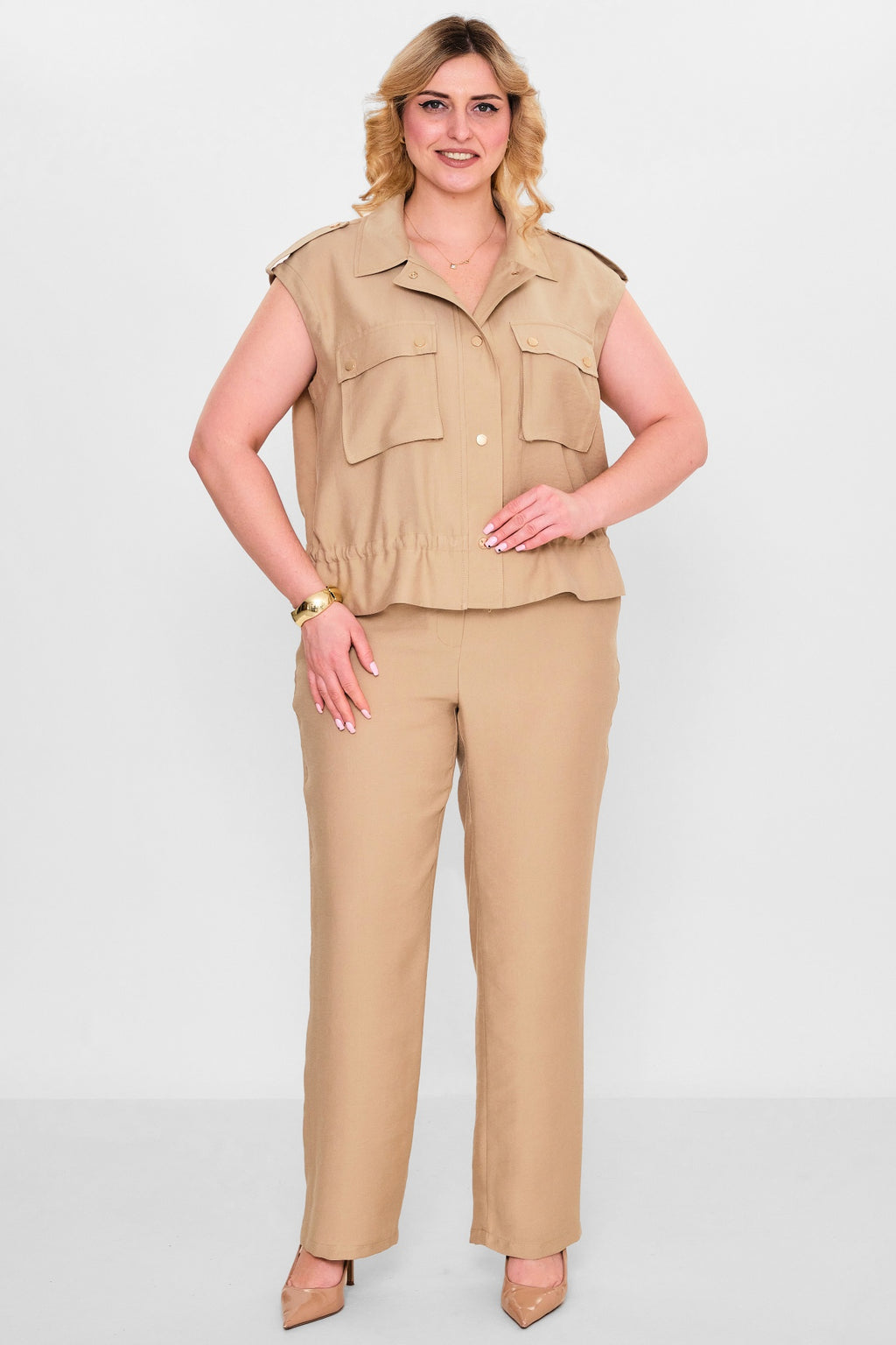 Laluce - Plus Size Waistcoat (L2.Y26.YK.2Y14) - 8690200143434