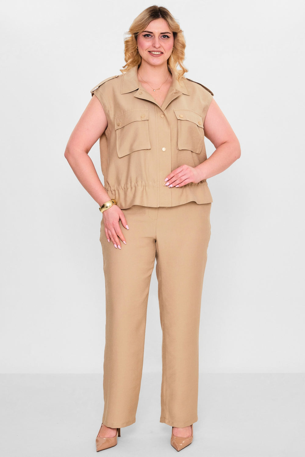 Laluce - Plus Size Waistcoat (L2.Y26.YK.2Y14) - 8690200143434