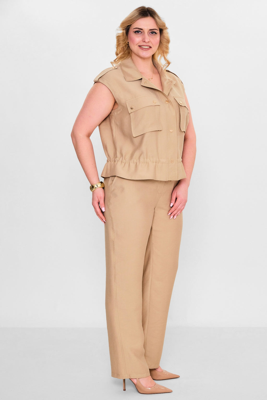 Laluce - Plus Size Waistcoat (L2.Y26.YK.2Y14) - 8690200143434