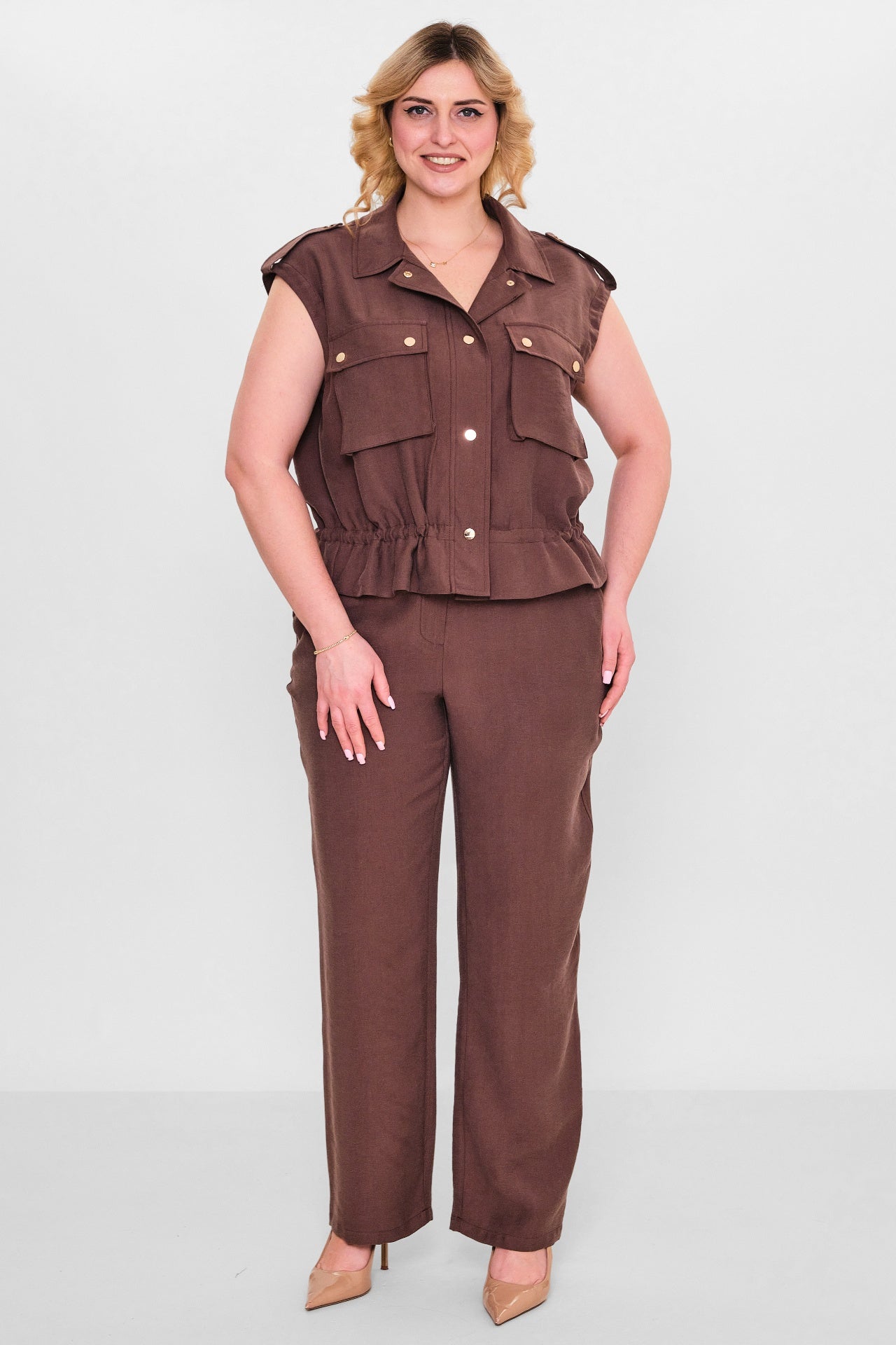 Laluce - Plus Size Waistcoat (L2.Y26.YK.2Y14) - 8690200143441