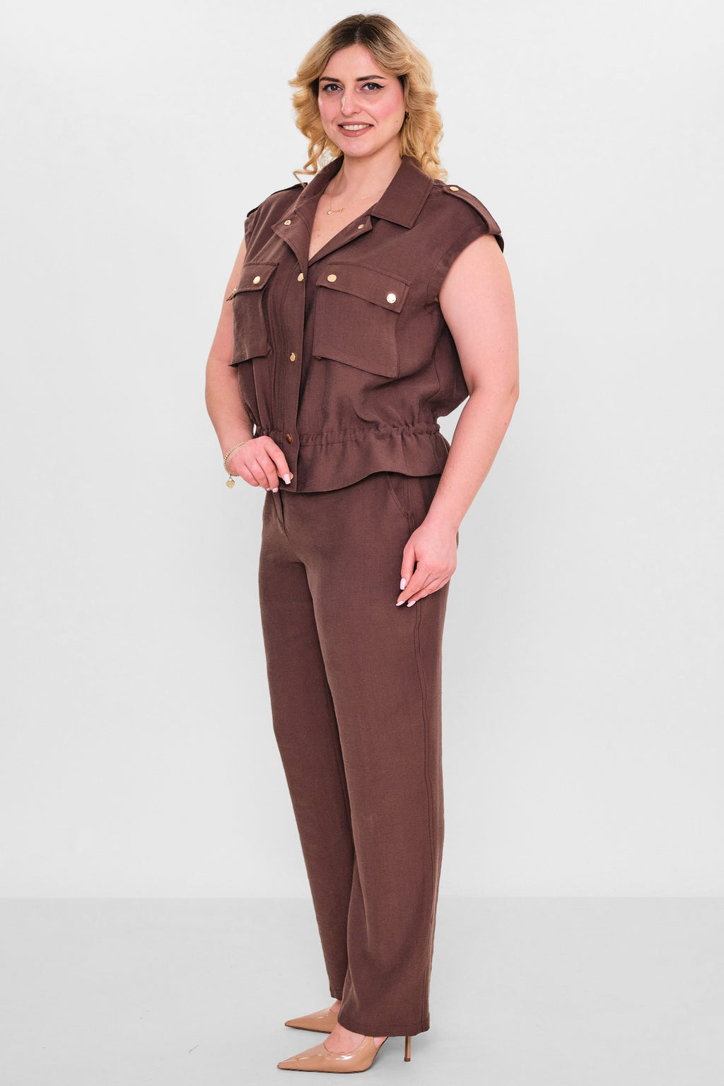 Laluce - Plus Size Waistcoat (L2.Y26.YK.2Y14) - 8690200143441