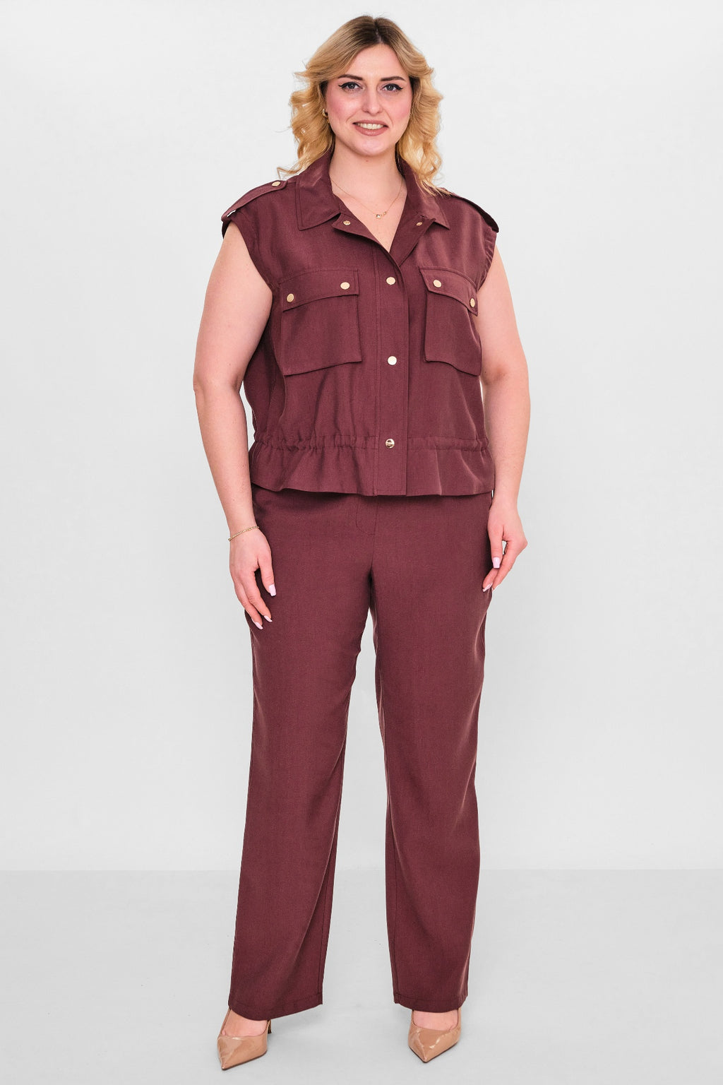 Laluce - Plus Size Waistcoat (L2.Y26.YK.2Y14) - 8690200143458