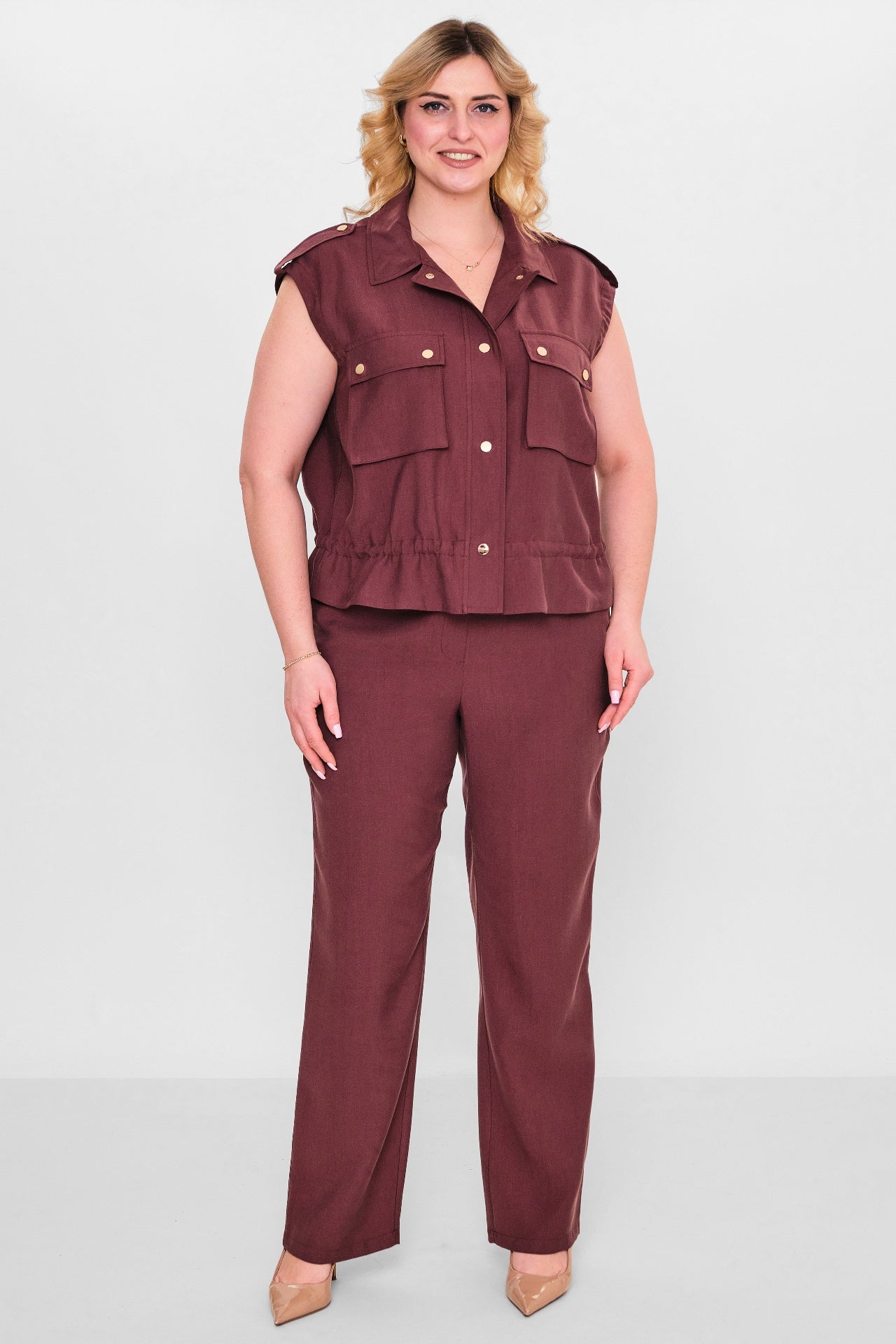 Laluce - Plus Size Waistcoat (L2.Y26.YK.2Y14) - 8690200143458