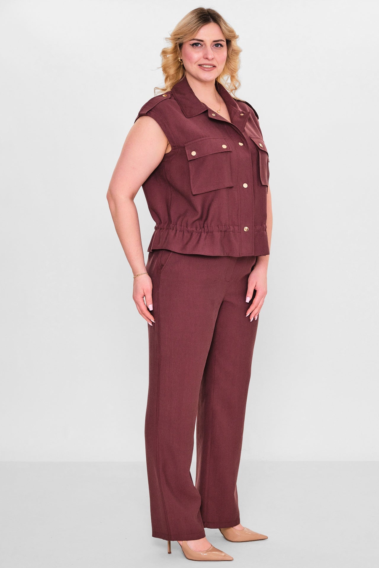 Laluce - Plus Size Waistcoat (L2.Y26.YK.2Y14) - 8690200143458