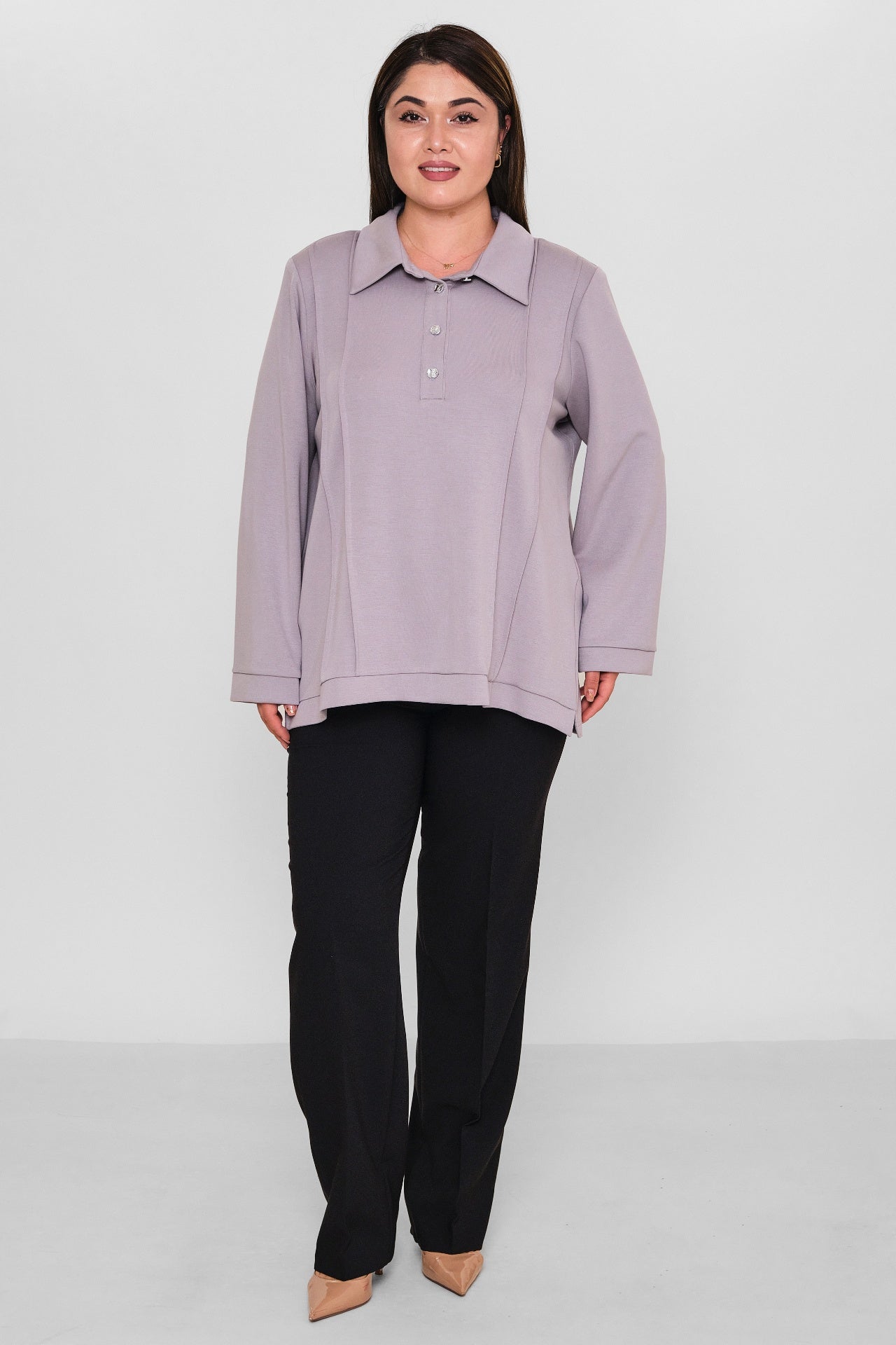 Kifayet - Extended Plus Size Shirt (KFY26Y23706-01) - 8690200143601