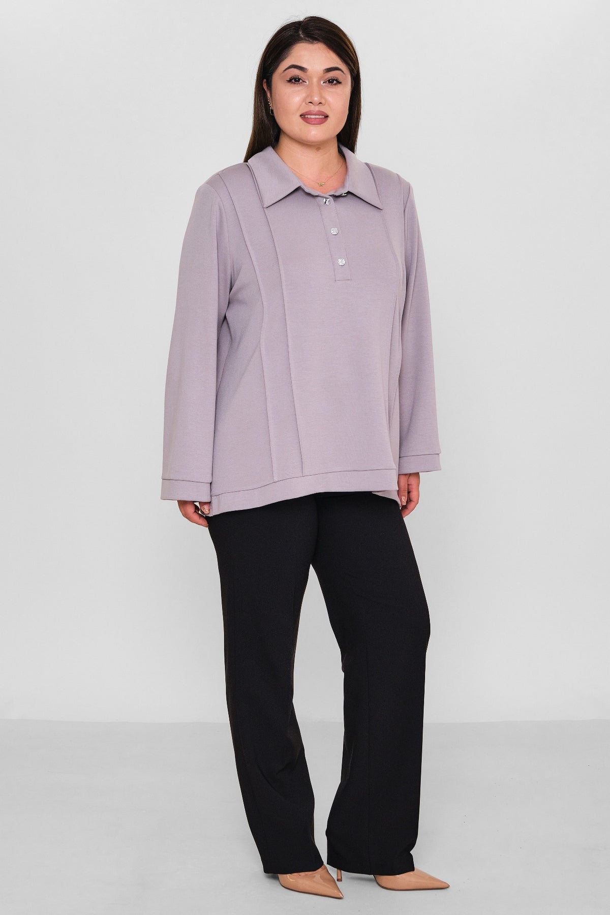 Kifayet - Extended Plus Size Shirt (KFY26Y23706-01) - 8690200143601