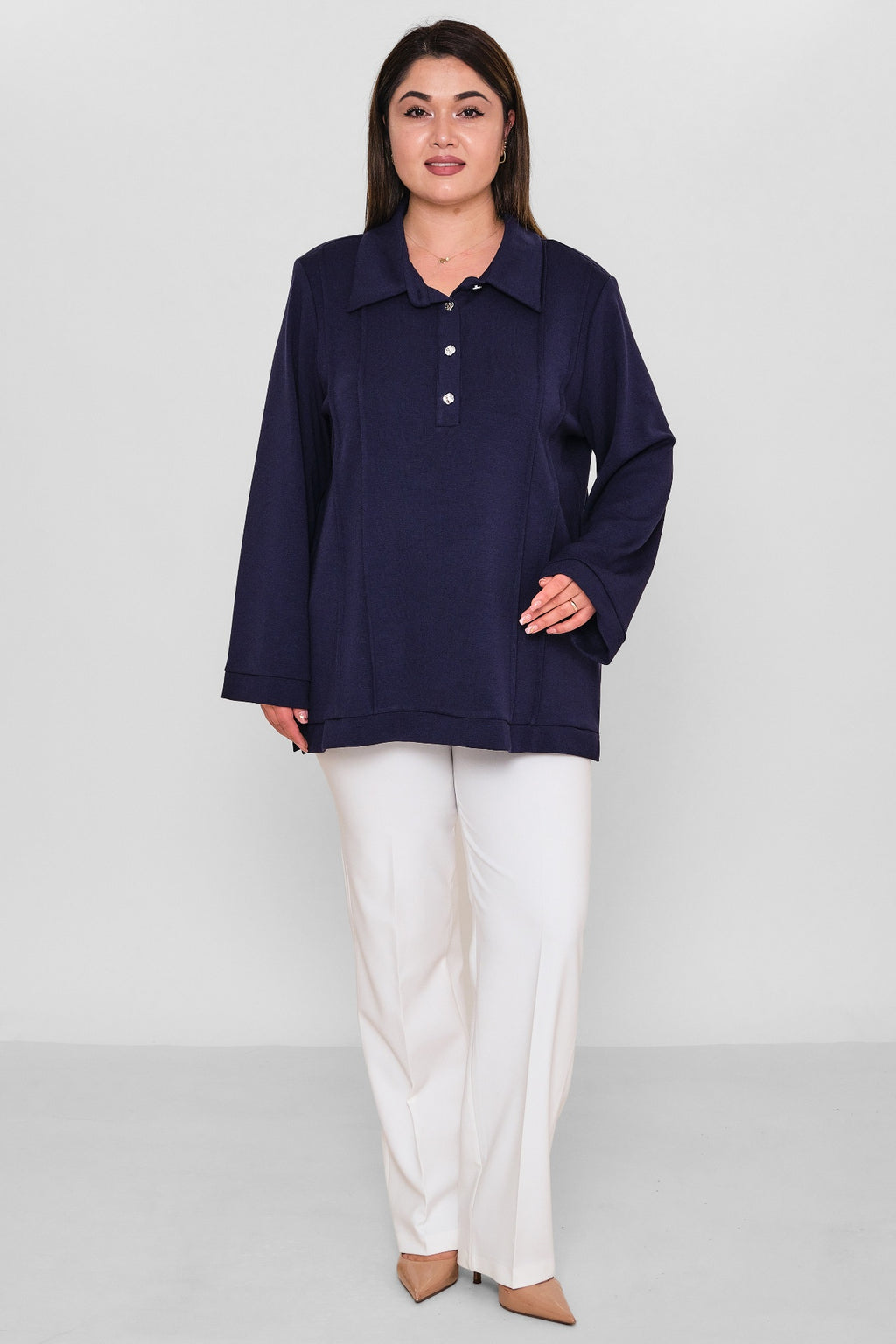 Kifayet - Extended Plus Size Shirt (KFY26Y23706-01) - 8690200143618