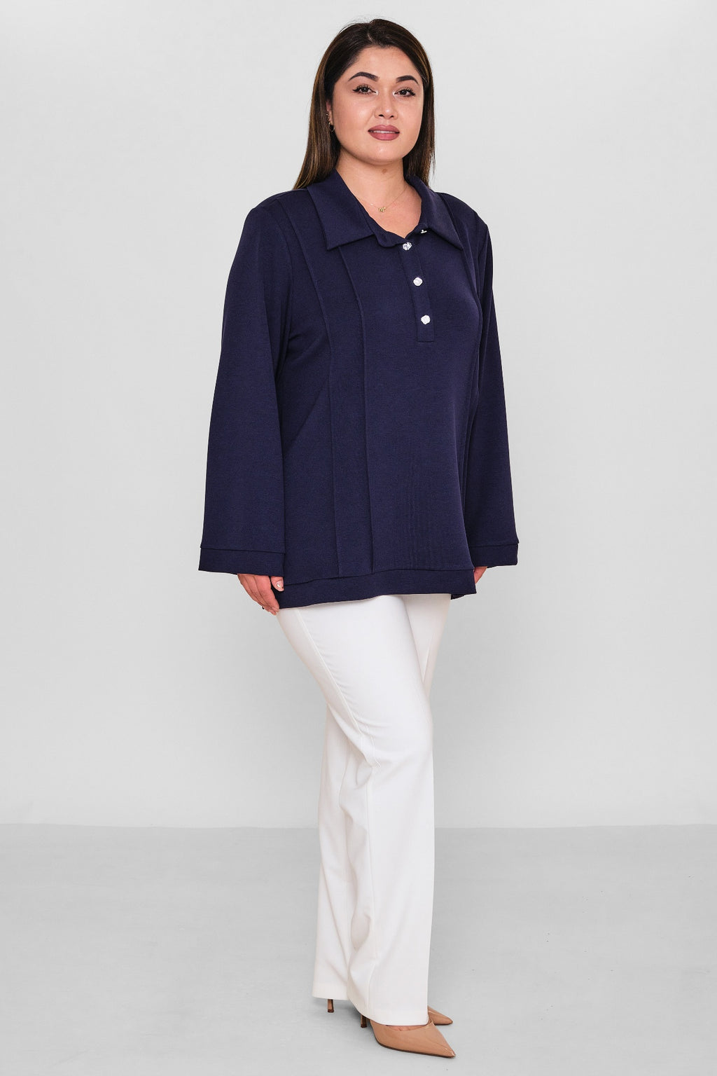 Kifayet - Extended Plus Size Shirt (KFY26Y23706-01) - 8690200143618