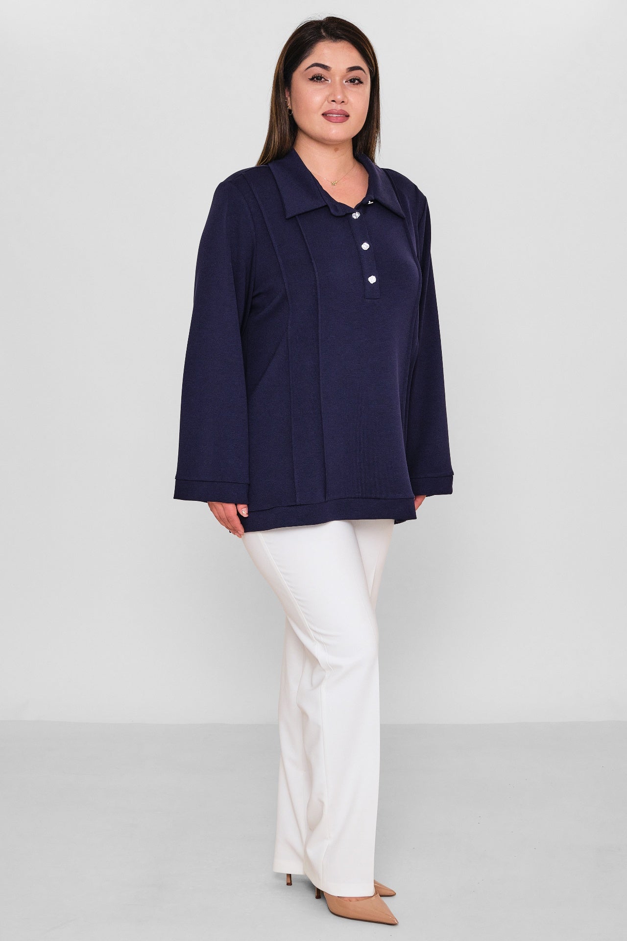 Kifayet - Extended Plus Size Shirt (KFY26Y23706-01) - 8690200143618