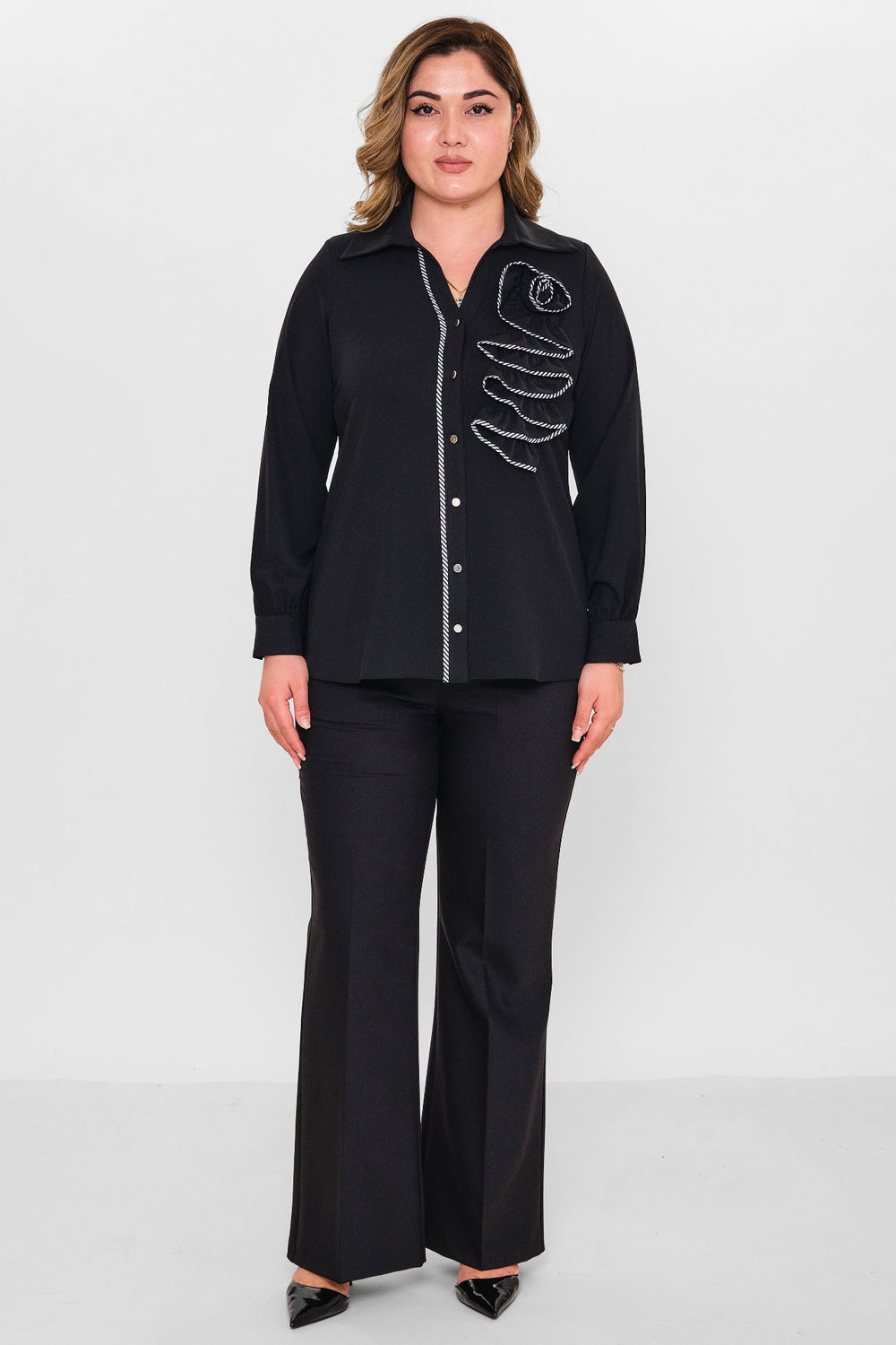 Ki̇fayet - Plus Size Shirt (KFY26Y18701-01) - 8690200144646