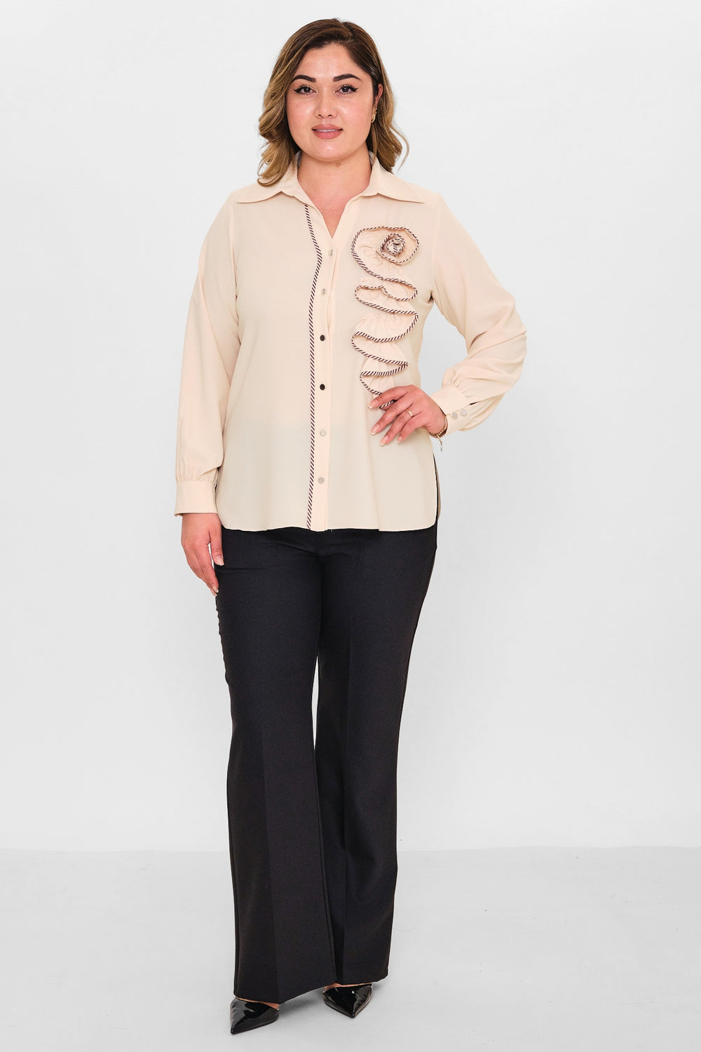 Ki̇fayet - Plus Size Shirt (KFY26Y18701-01) - 8690200144660