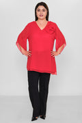 Kifayet - Extended Plus Size Evening Blouse (KFY26Y22502-01) - 8690200144721