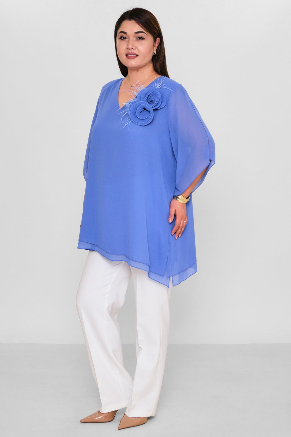 Kifayet - Extended Plus Size Evening Blouse (KFY26Y22502-01) - 8690200144745
