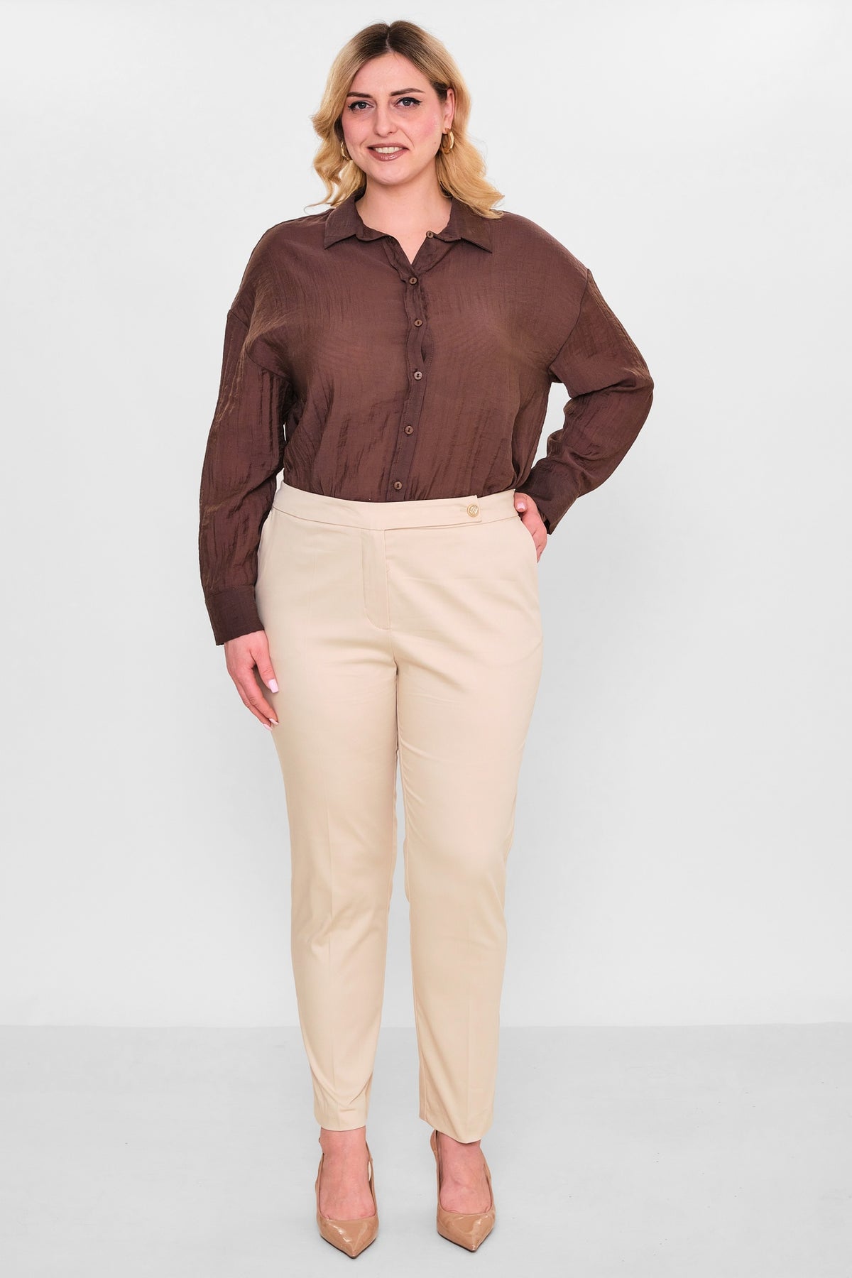 Laluce - Plus Size Trousers (L2.Y26.PNT.2P238) - 8690200151583