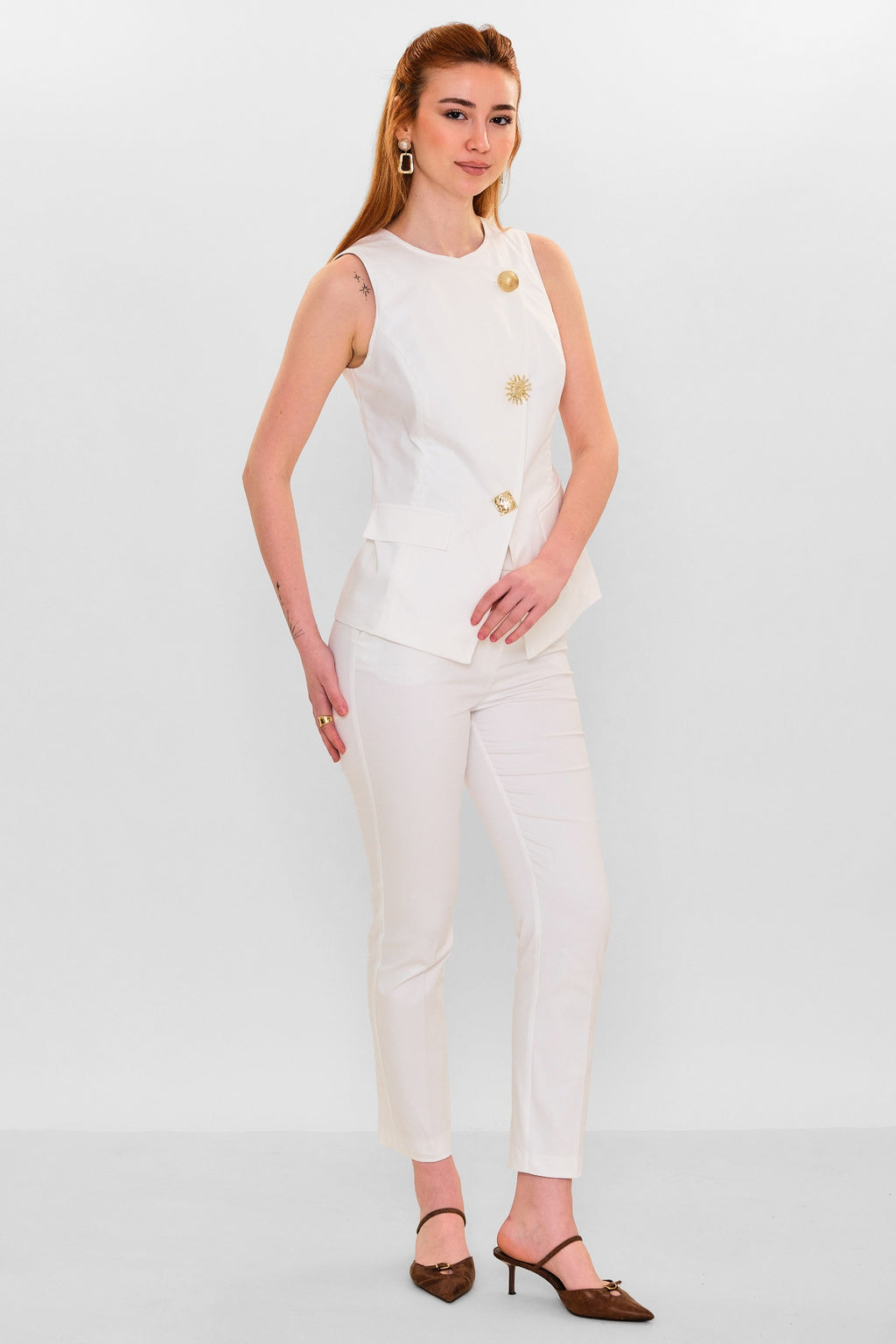 Laluce - Plus Size Waistcoat (LL.Y26.YK.LY15) - 8690200151644