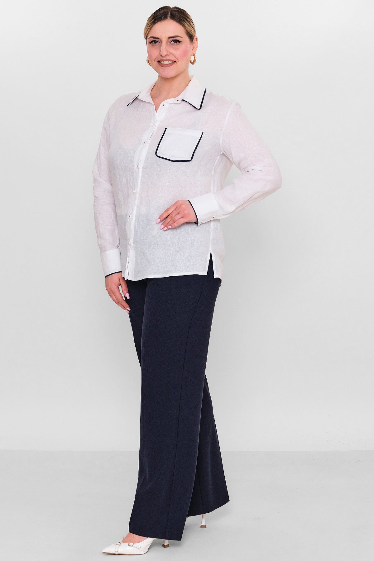 Salkim - Plus Size Shirt (SLK26Y36046BB) - 8690200156366