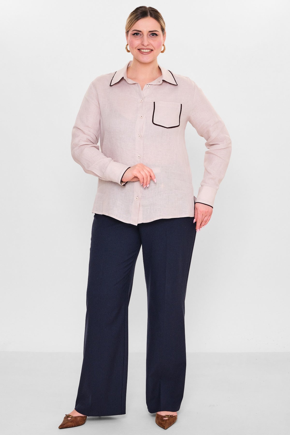 Salkim - Plus Size Shirt (SLK26Y36046BB) - 8690200156373