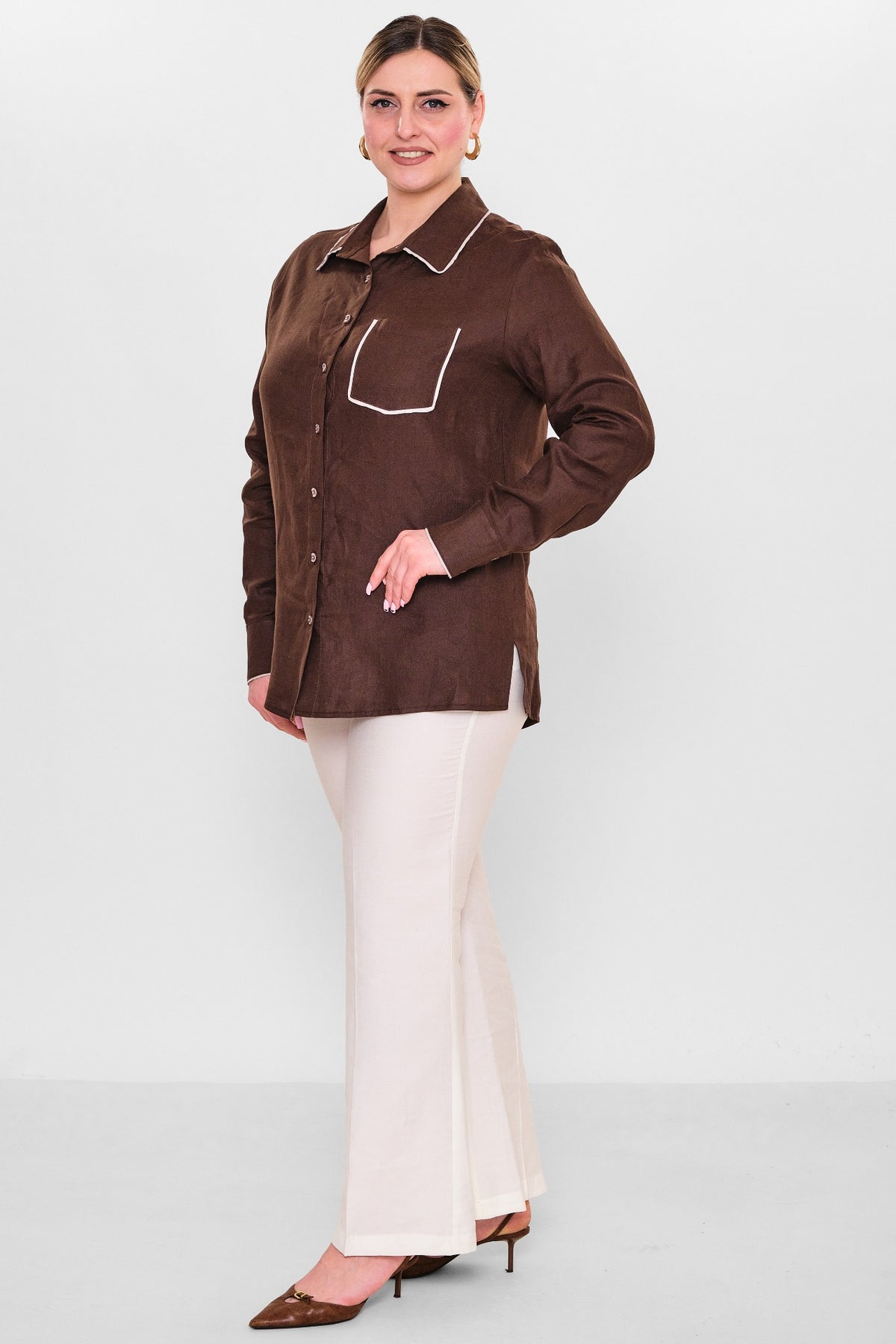 Salkim - Plus Size Shirt (SLK26Y36046BB) - 8690200156380