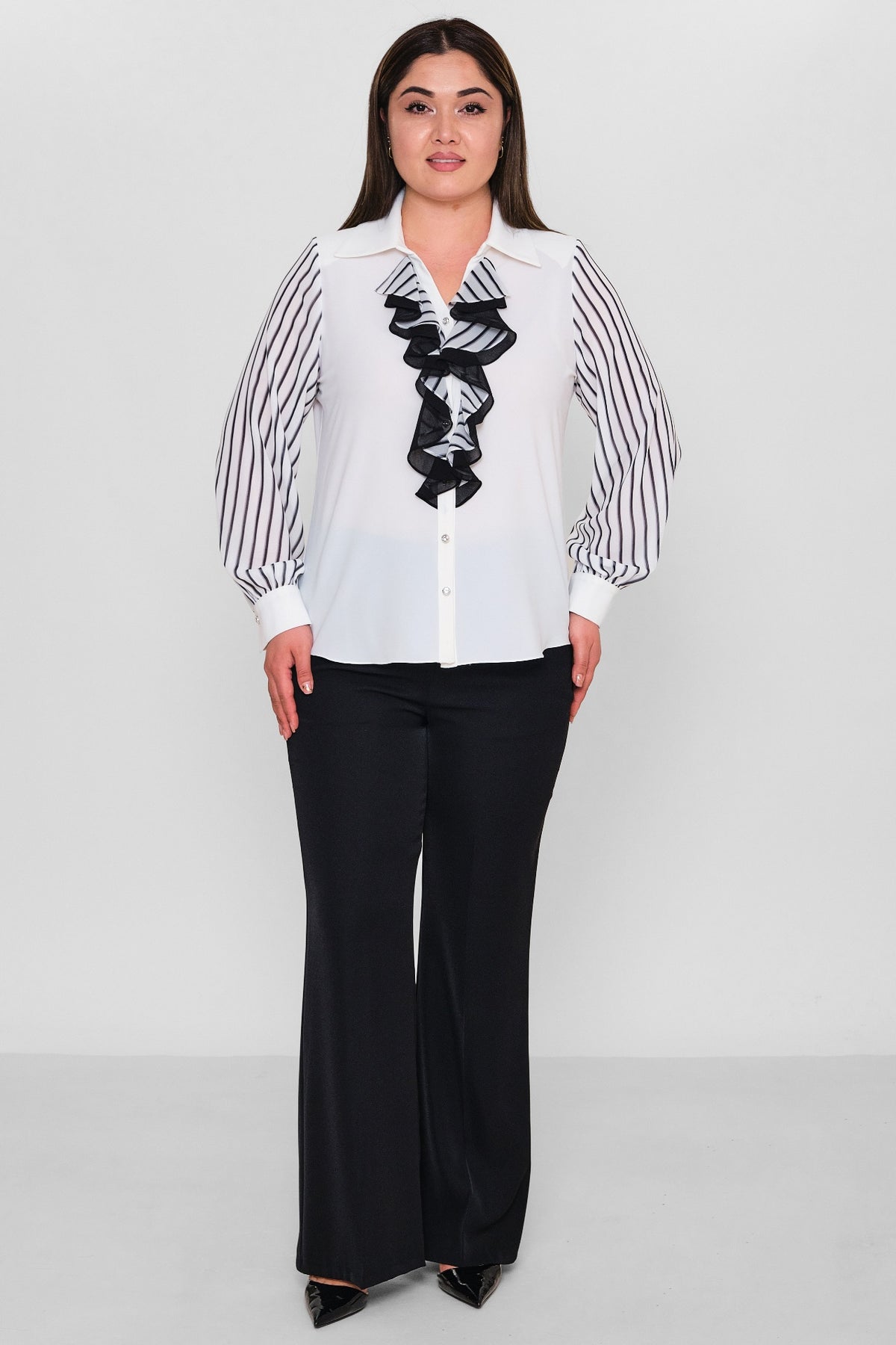 Ki̇fayet - Plus Size Shirt (KFY26Y18708-20) - 8690200156793