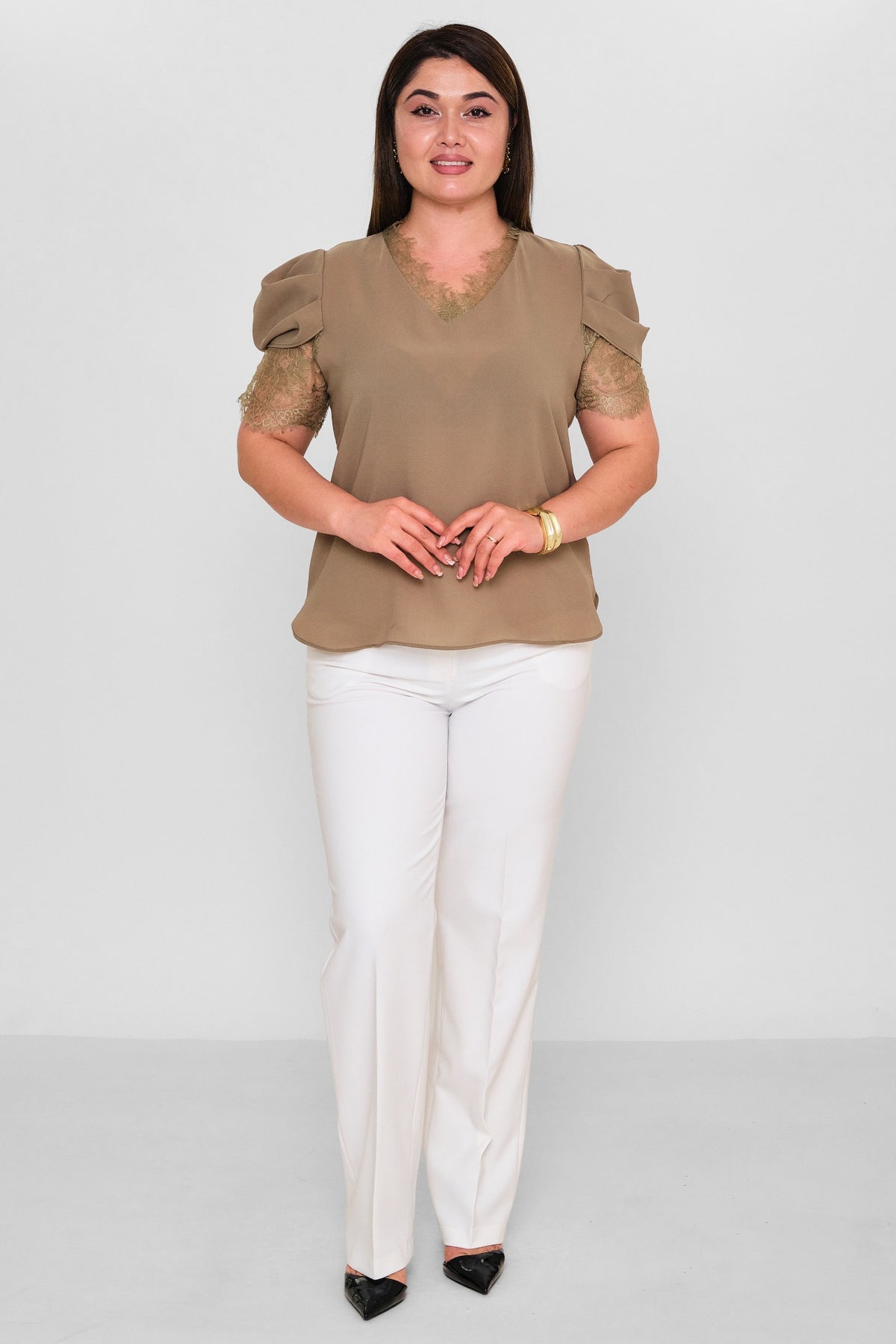 Welike - Plus Size Blouse (WLK26Y1467) - 8690200162480