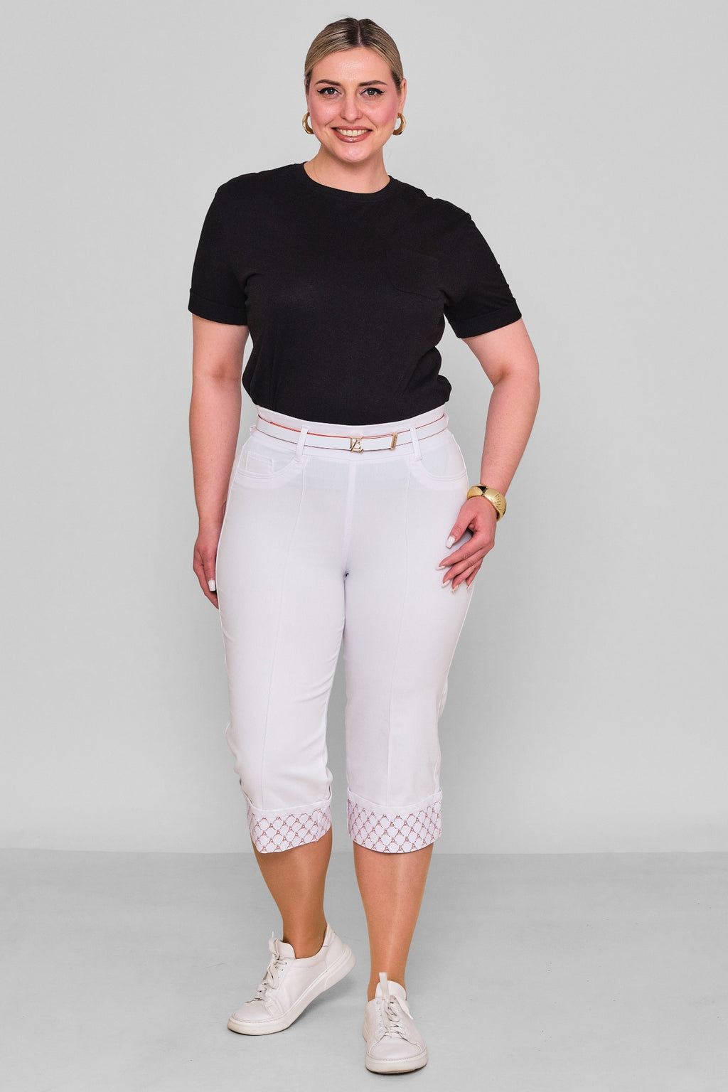 Elitline - Plus Size Capri Pants (ELT26Y5-43-4001) - 8690200182136