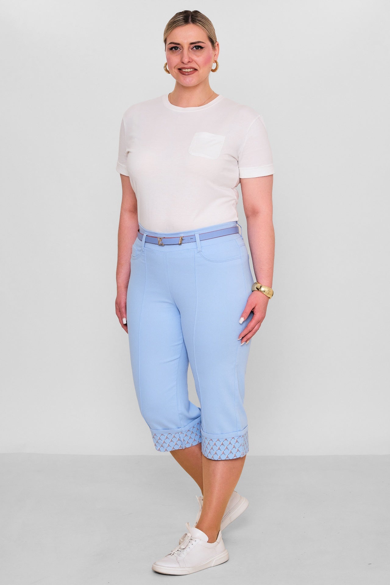 Elitline - Plus Size Capri Pants (ELT26Y5-43-4001) - 8690200182143