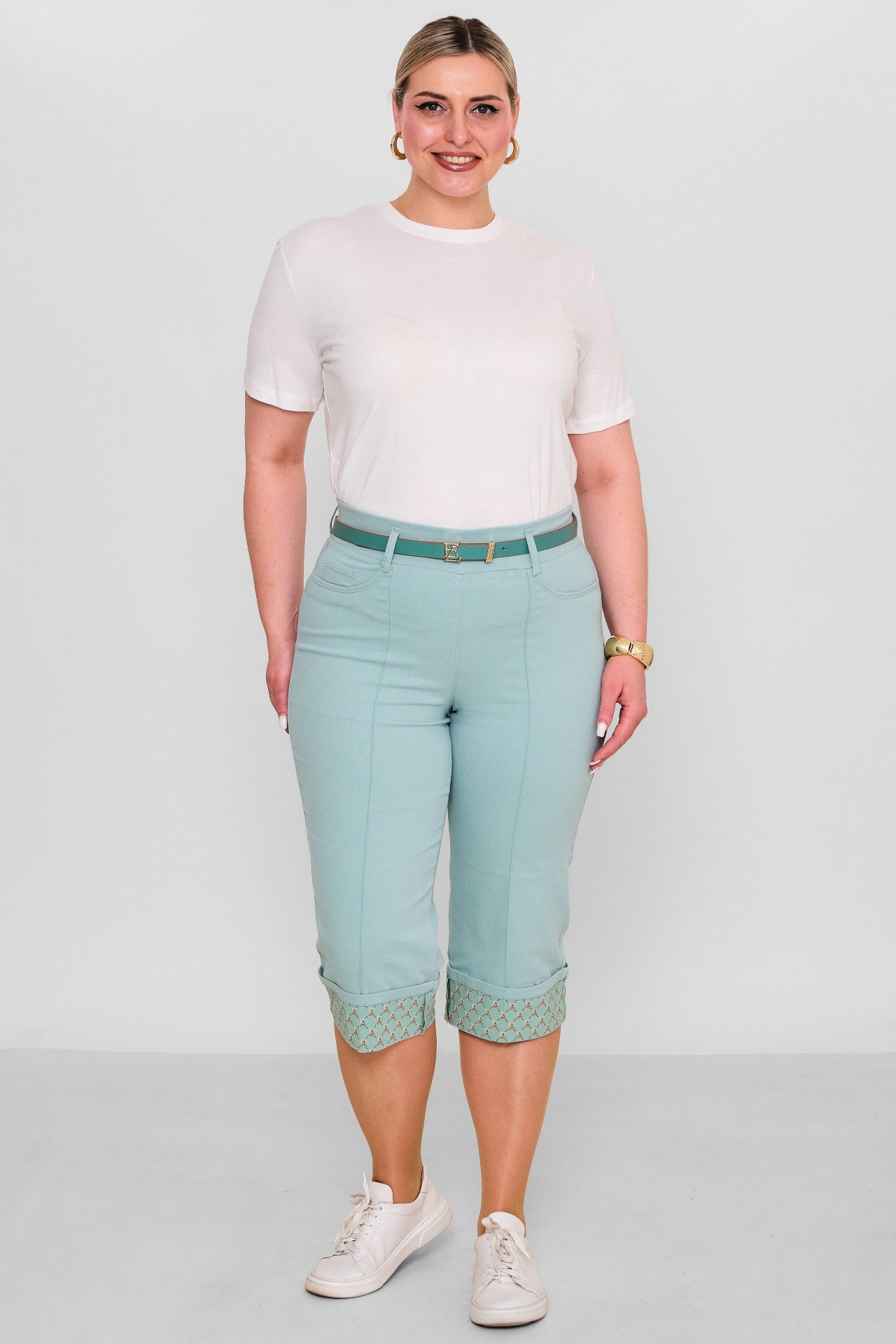 Elitline - Plus Size Capri Pants (ELT26Y5-43-4001) - 8690200182150