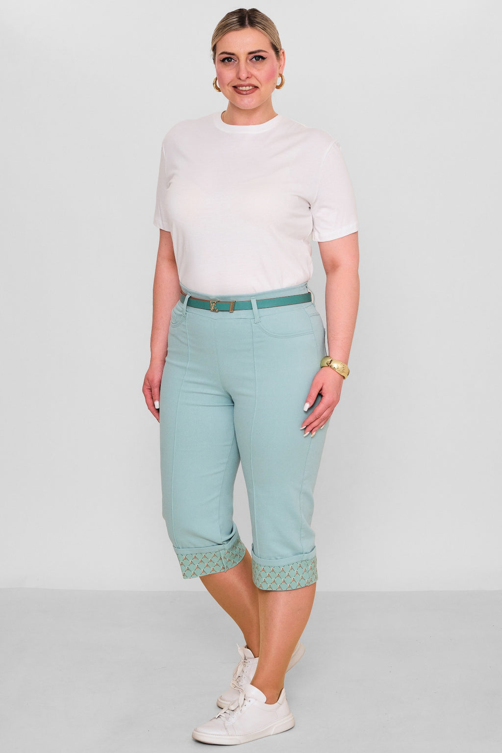 Elitline - Plus Size Capri Pants (ELT26Y5-43-4001) - 8690200182150