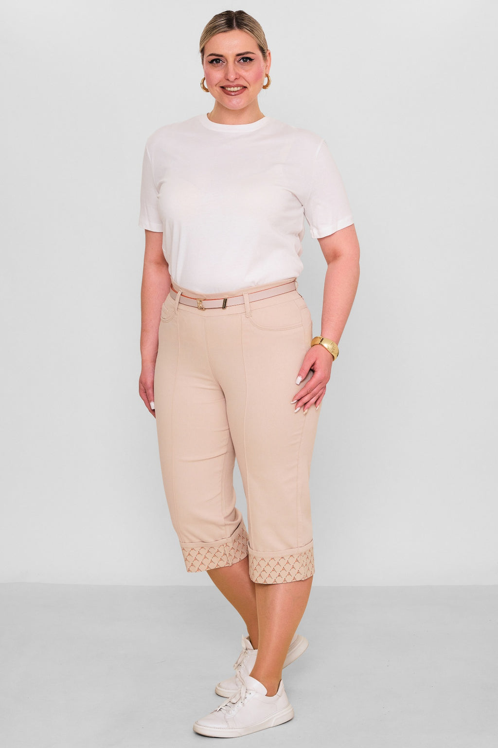 Elitline - Plus Size Capri Pants (ELT26Y5-43-4001) - 8690200182174