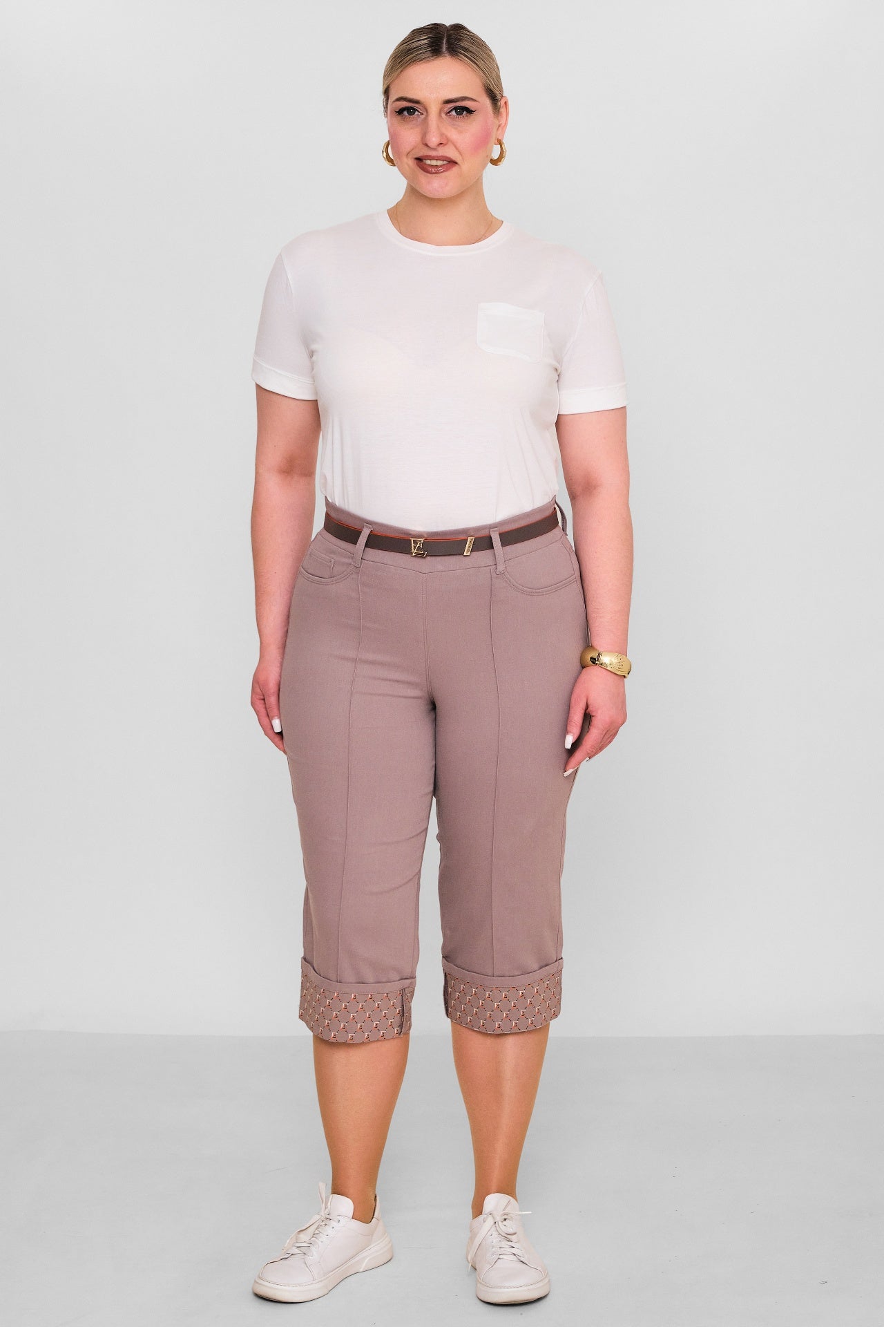 Elitline - Plus Size Capri Pants (ELT26Y5-43-4001) - 8690200182181