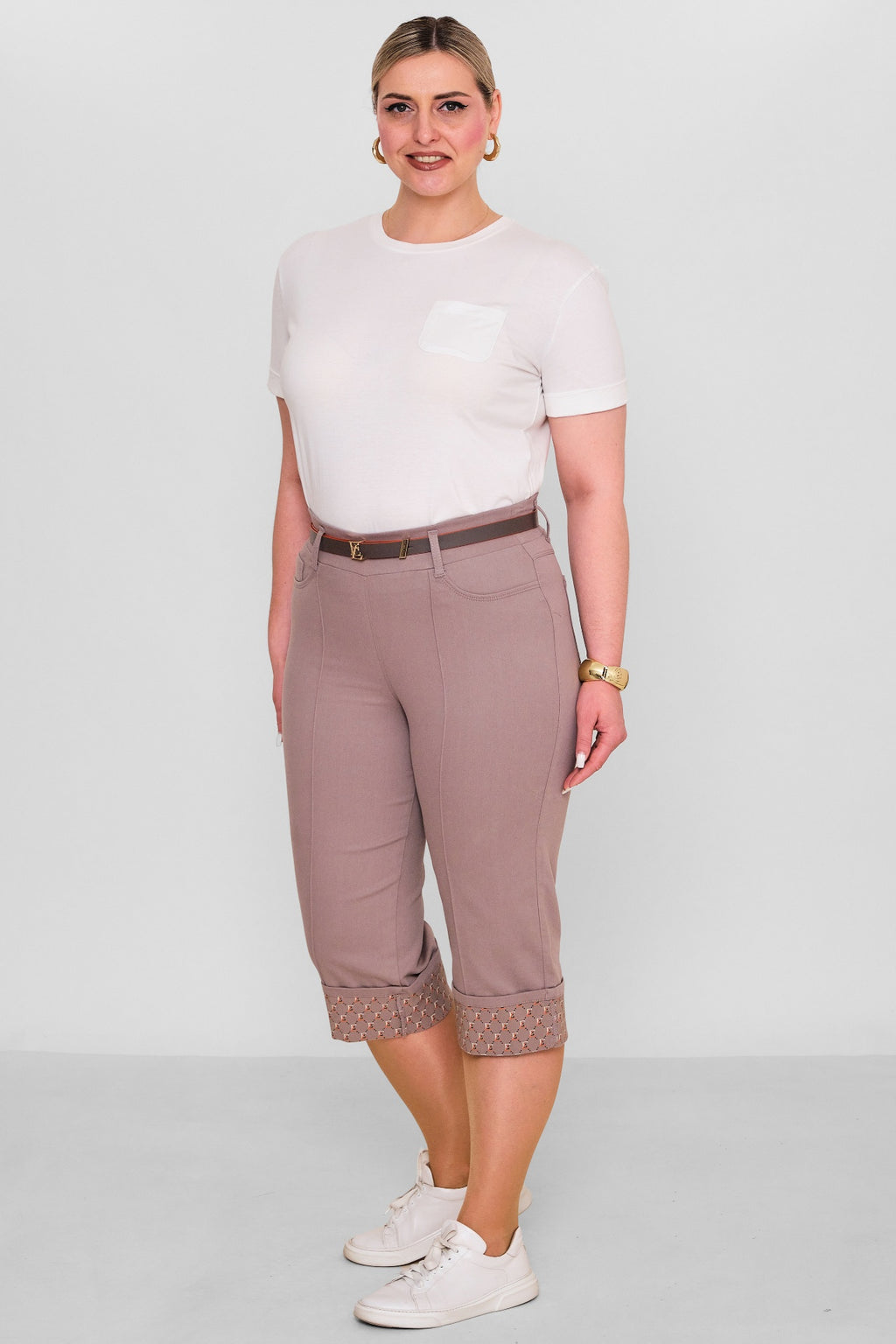 Elitline - Plus Size Capri Pants (ELT26Y5-43-4001) - 8690200182181