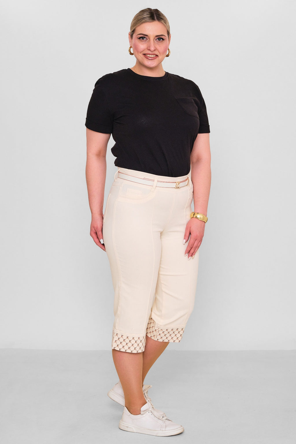 Elitline - Plus Size Capri Pants (ELT26Y5-43-4001) - 8690200182198