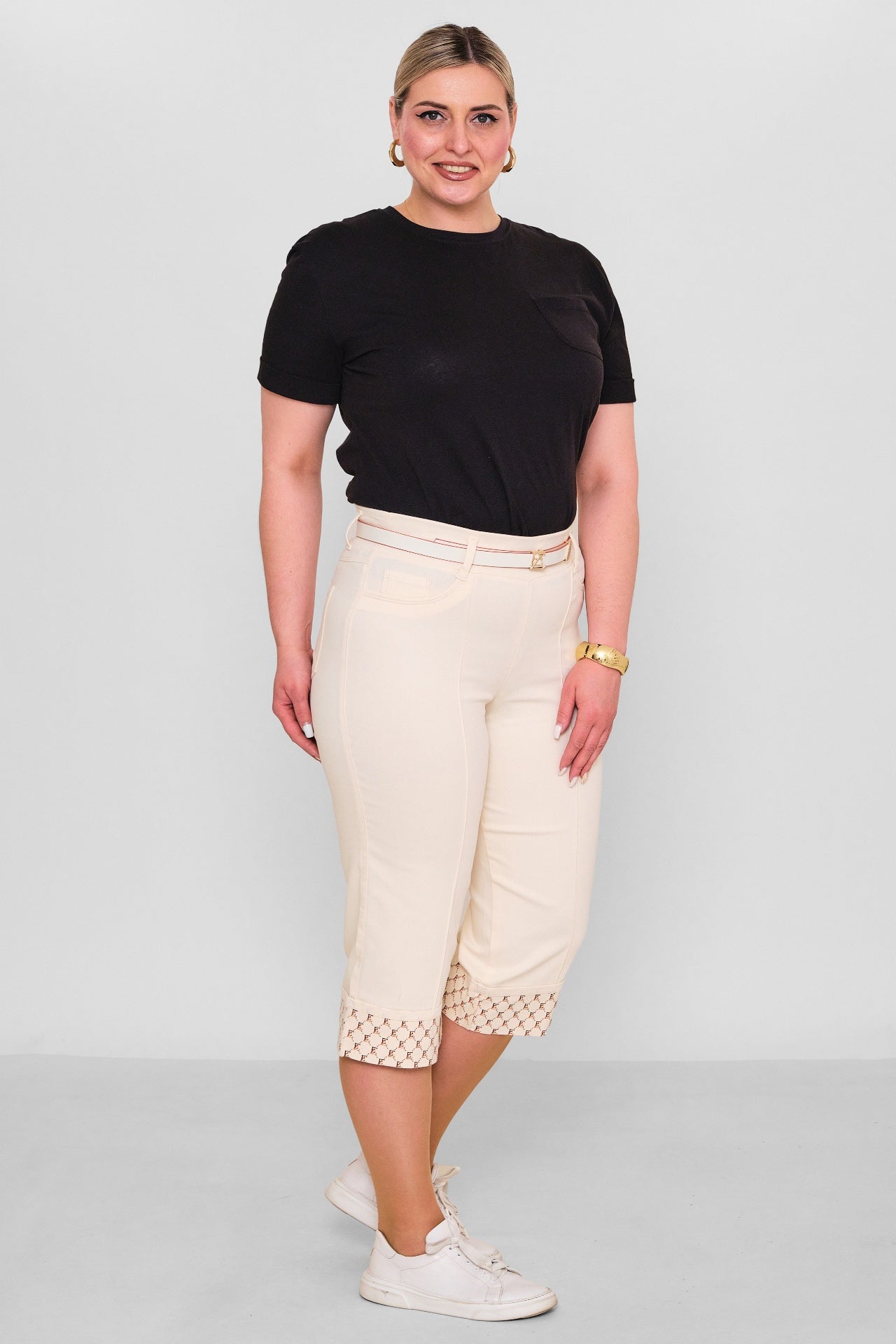 Elitline - Plus Size Capri Pants (ELT26Y5-43-4001) - 8690200182198