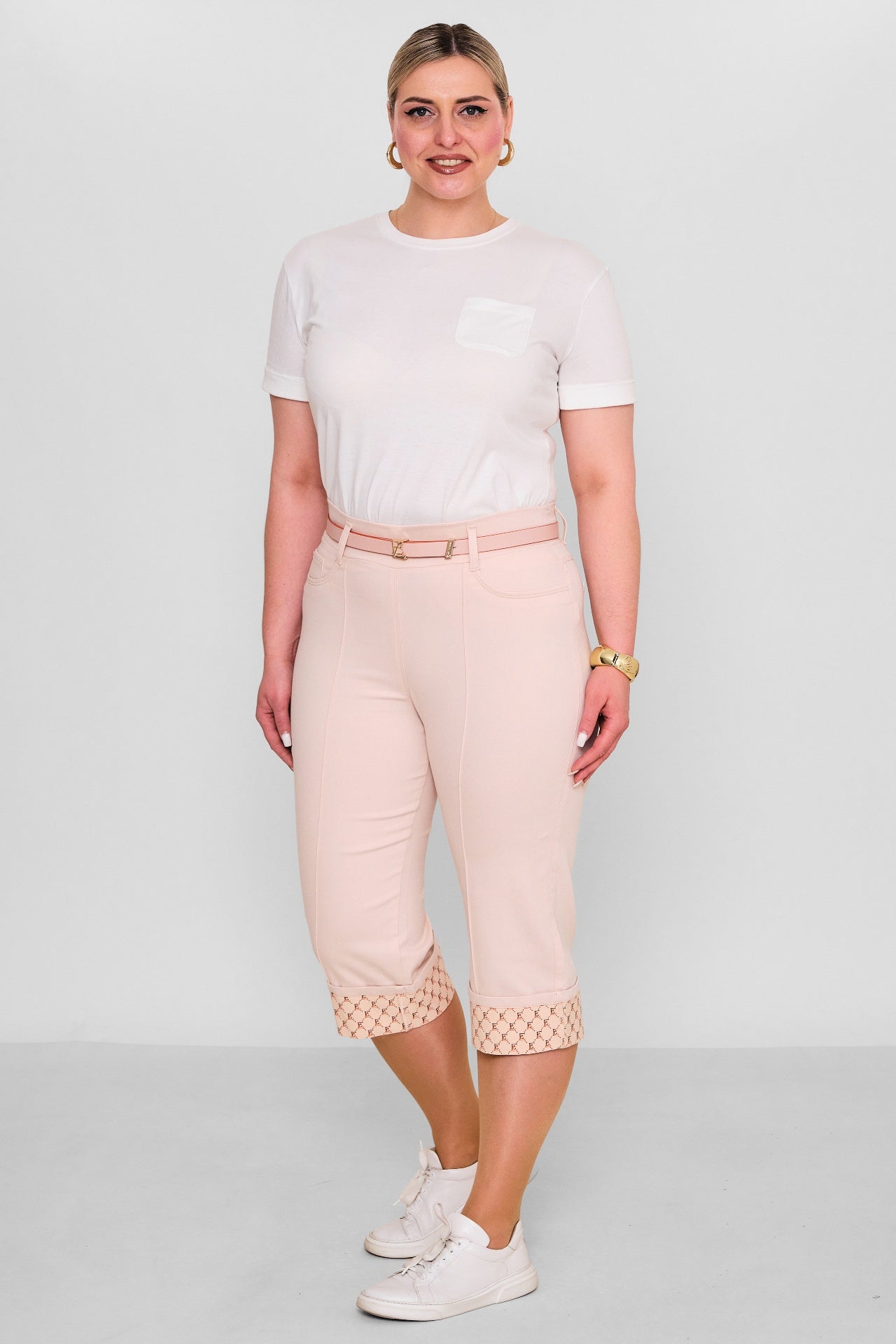 Elitline - Plus Size Capri Pants (ELT26Y5-43-4001) - 8690200182204