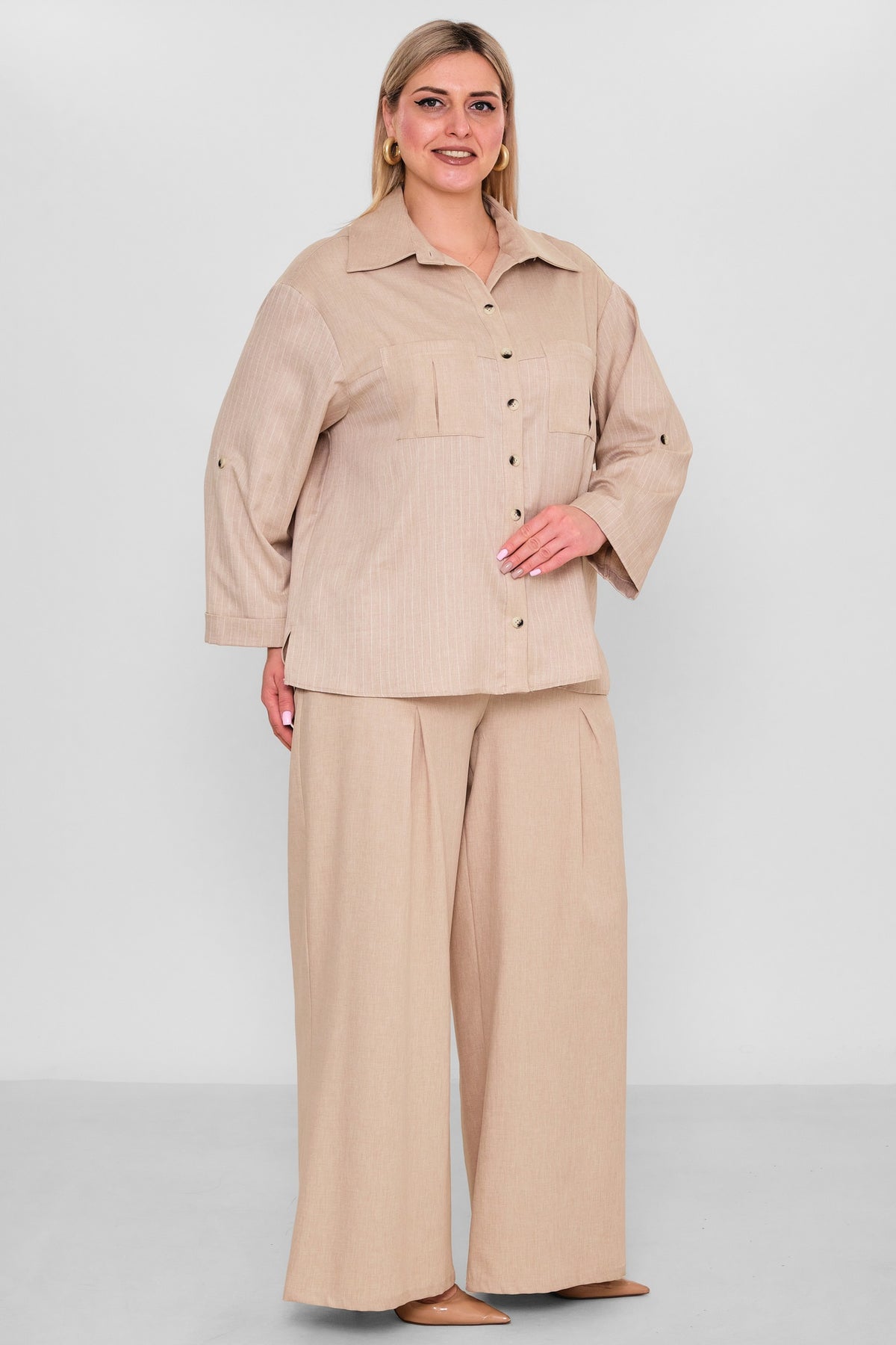 Kifayet - Extended Plus Size Shirt (KFY26Y23725-20) - 8690200184284