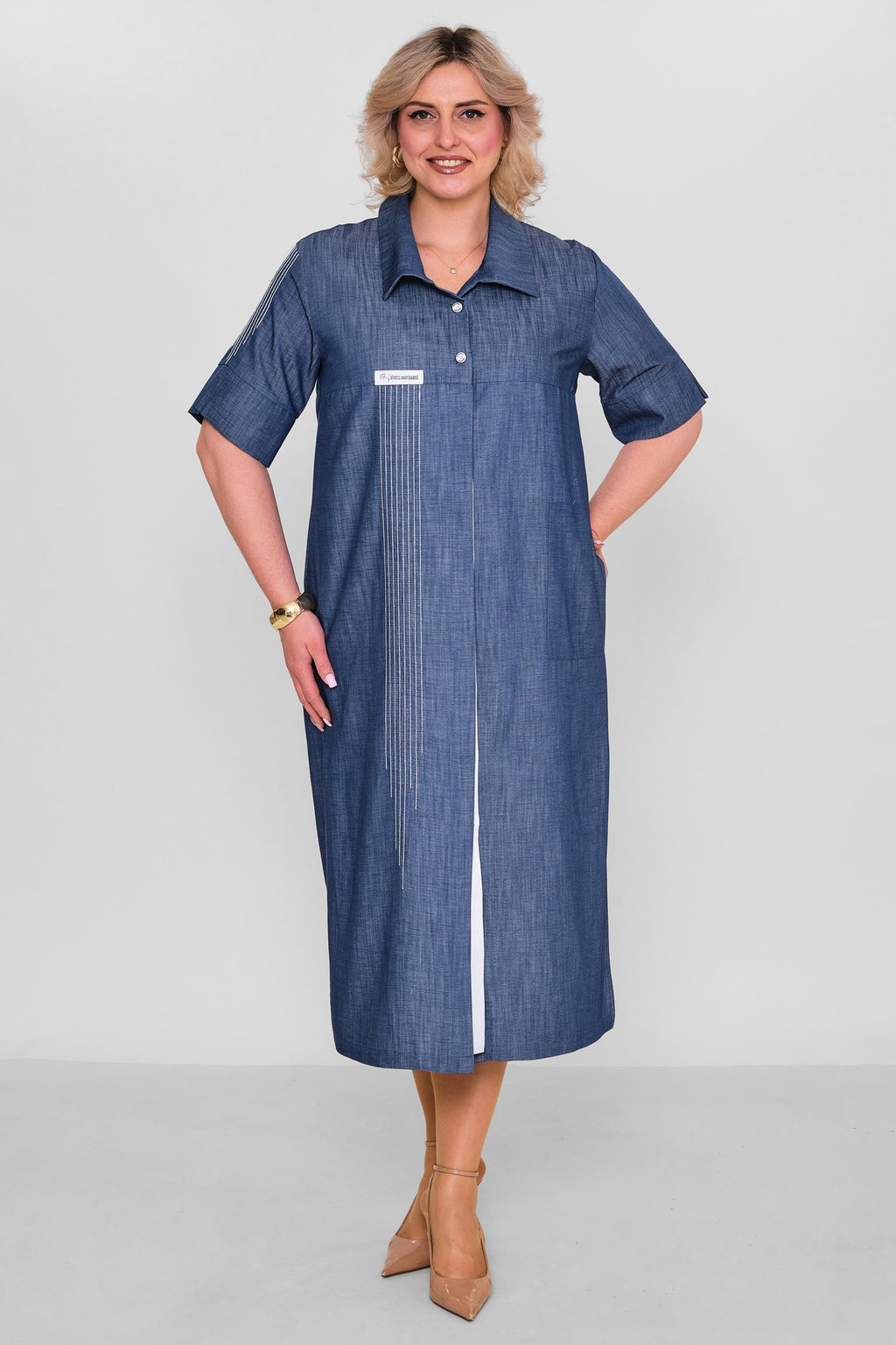 Ebberro - Plus Size Dress (EBR26Y13926BB) - 8690200189333