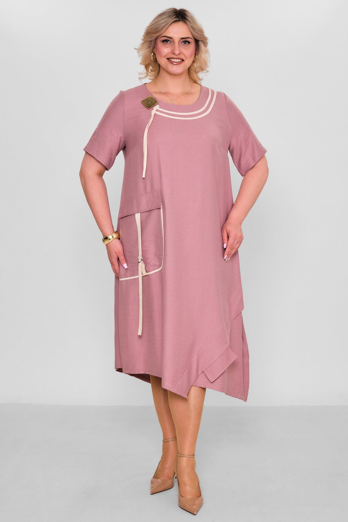 Ebberro - Plus Size Dress (EBR26Y25933BB) - 8690200189364