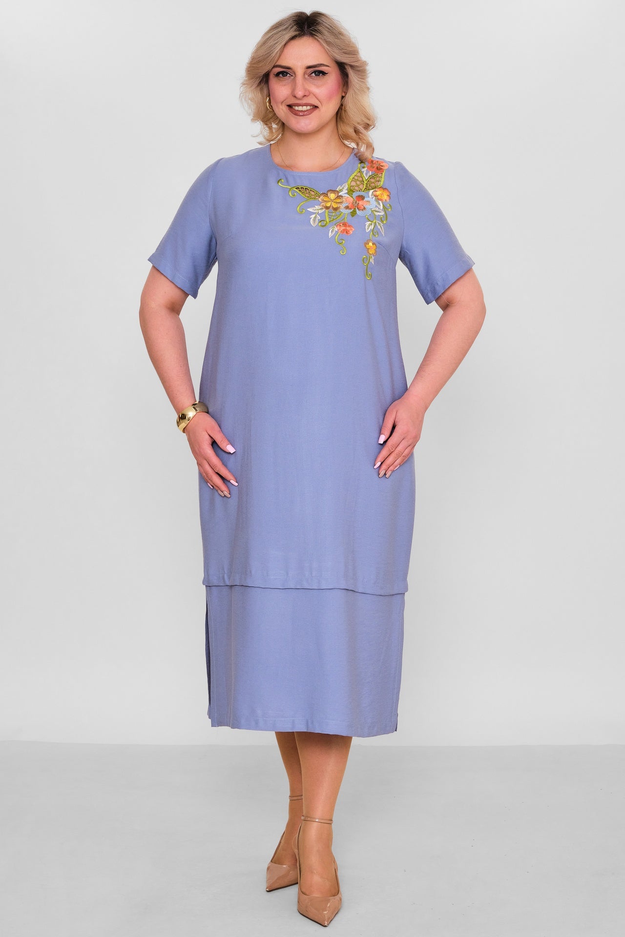 Ebberro - Plus Size Dress (EBR26Y6784BB) - 8690200189401