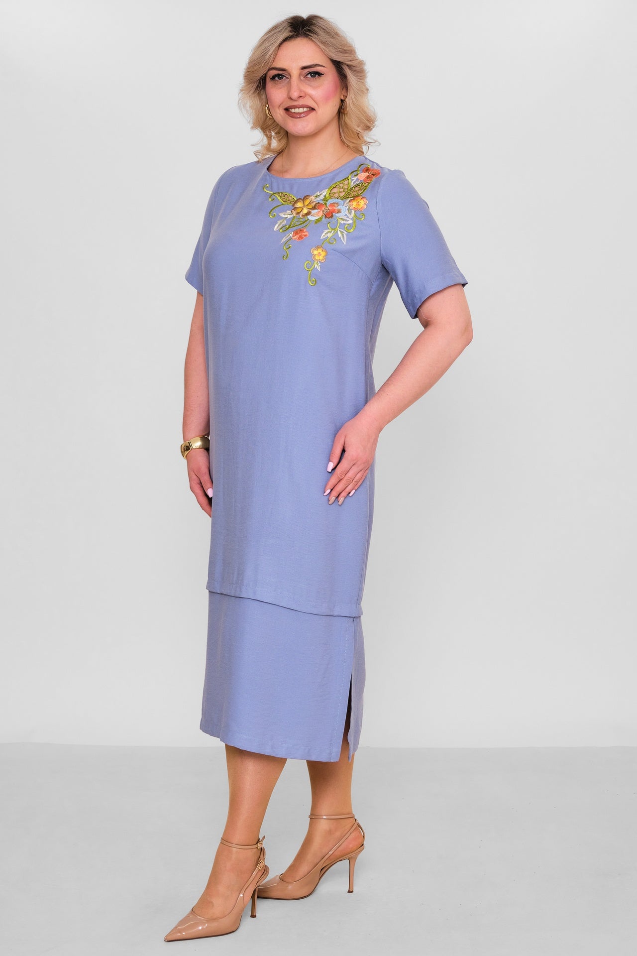 Ebberro - Plus Size Dress (EBR26Y6784BB) - 8690200189401