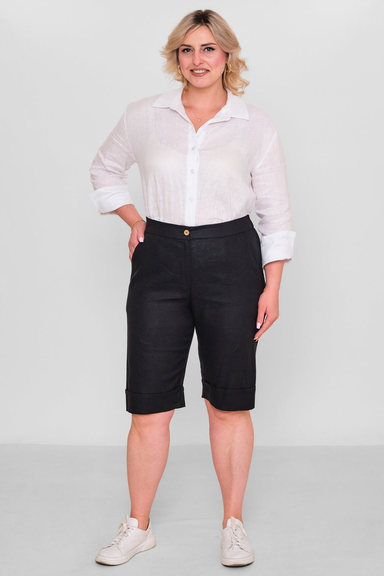 Salkim - Plus Size Shorts (SLK26Y56361BB) - 8690200192524